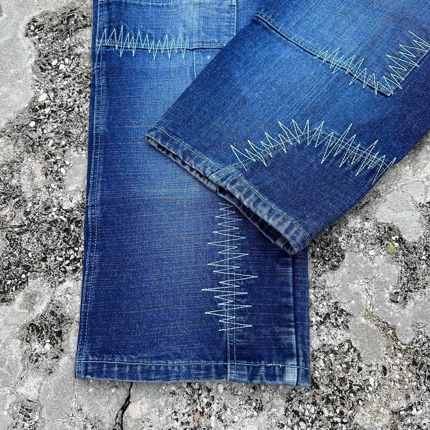 Y2K Southpole Patchwork Denim Jeans Size 34