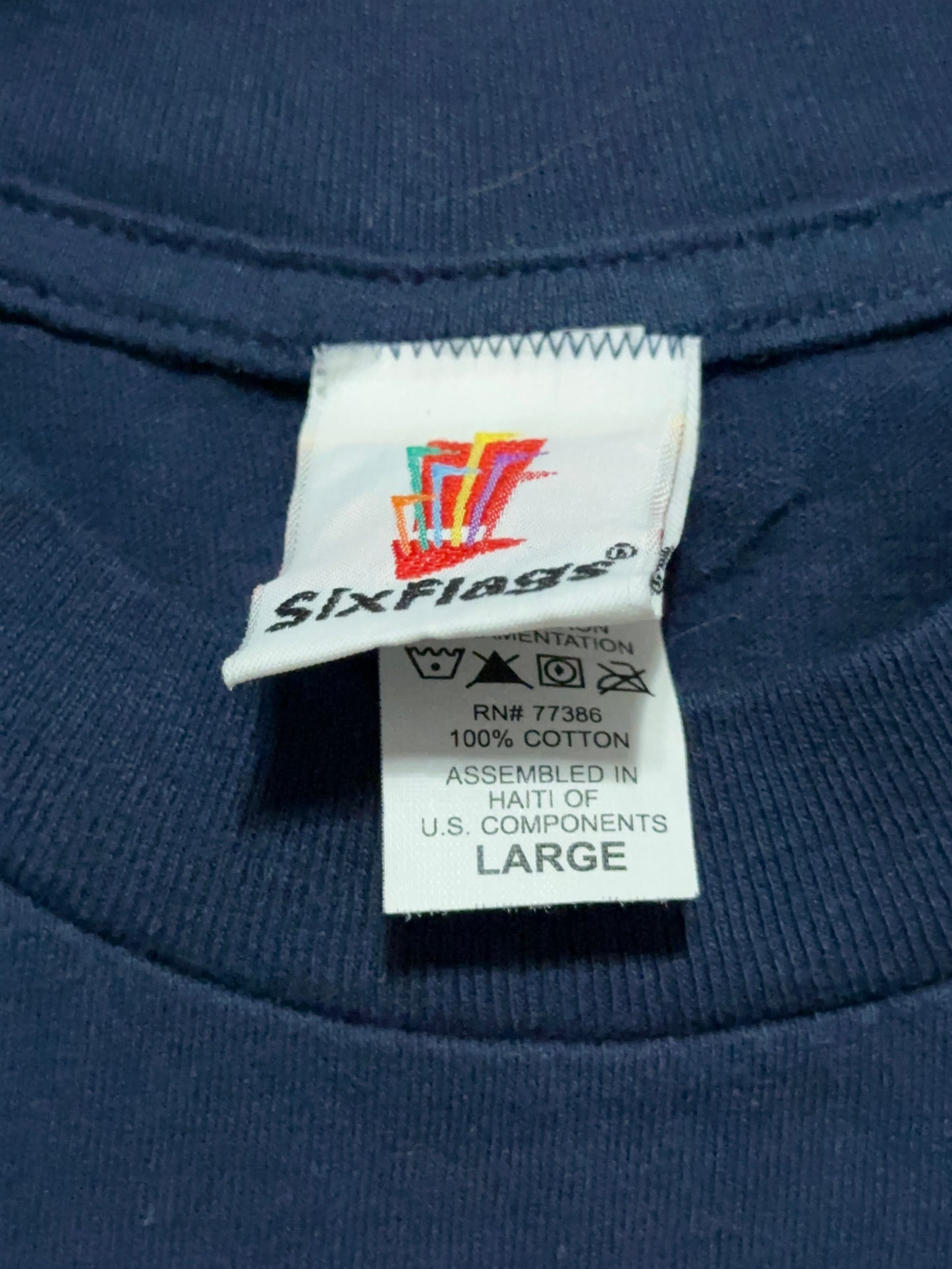 Vintage Six Flags The Comet Rollercoaster Graphic T-Shirt Large