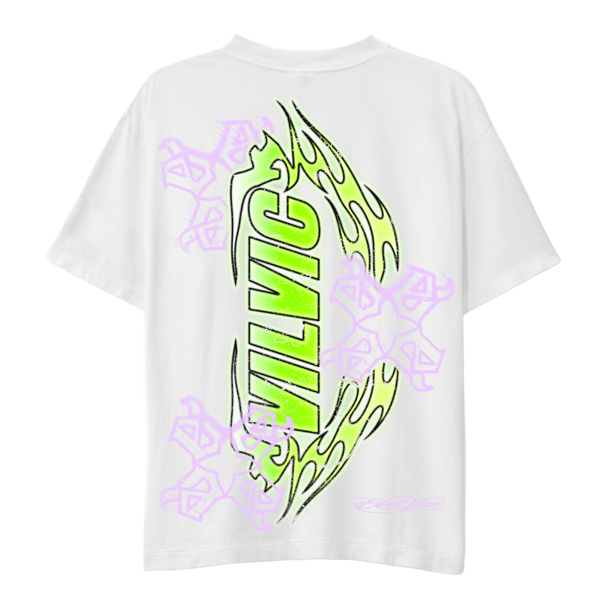 EVIL VICE FLAME KICKER TEE WHITE