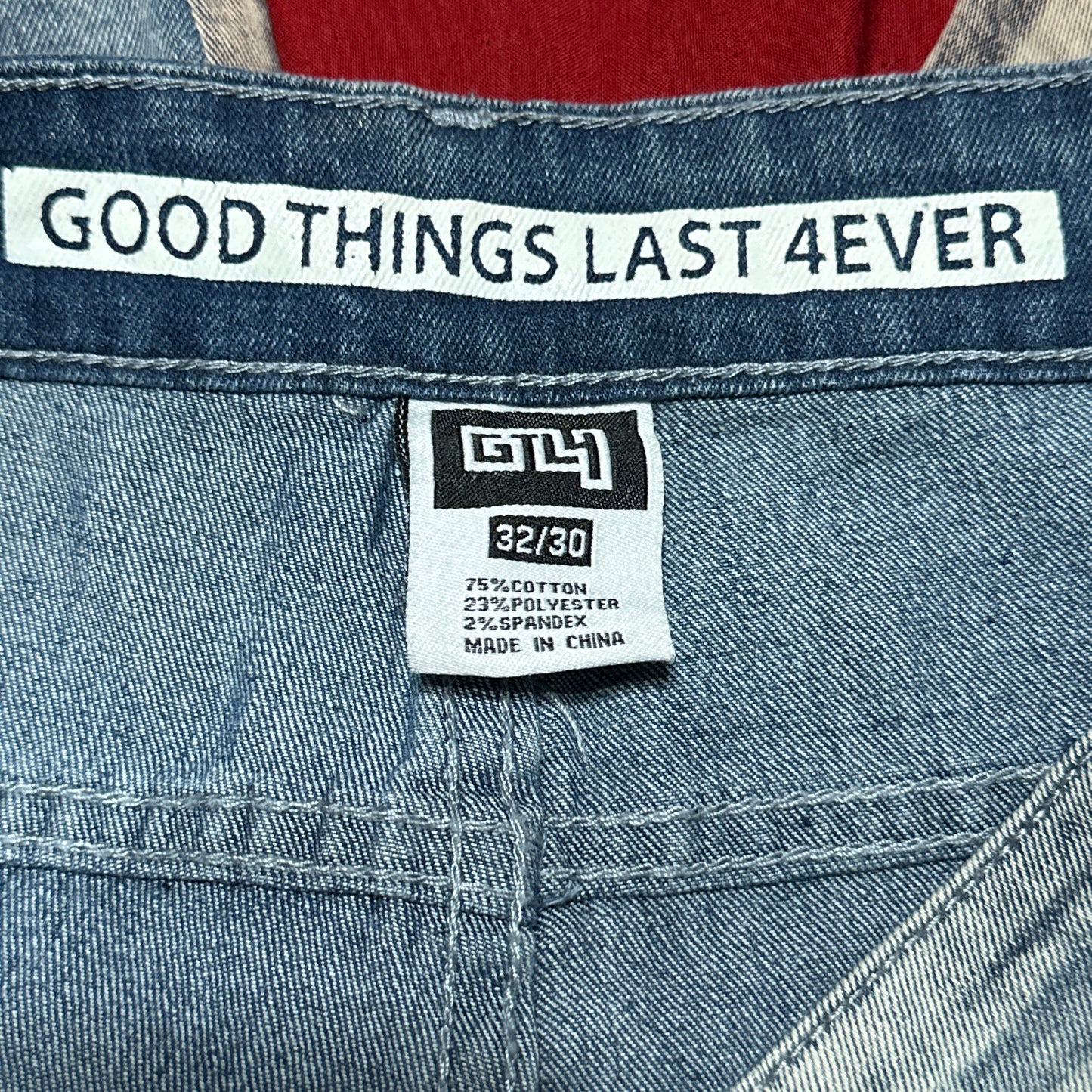 Good Things Last Forever Stacked And Flared Denim Jeans Blue