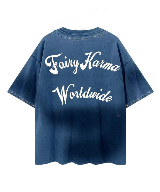 LOWKUT MARTIAL ARTS CRYSTAL TEE INDIGO BLUE