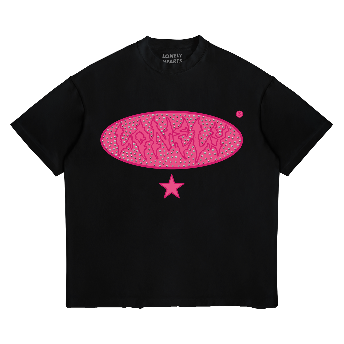 Lonely Hearts Club Rhinestone Cropped Premium Tee