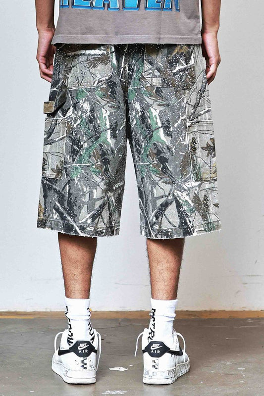 FIRST ROW RHINESTONE DENIM JORTS