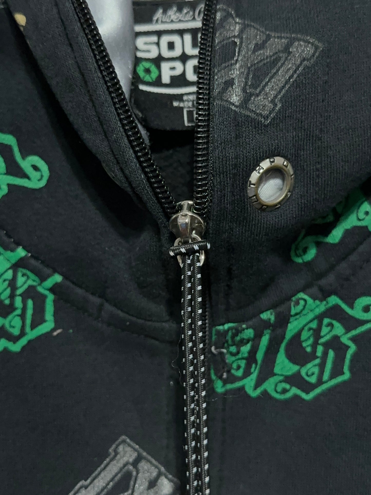 Vintage Y2K South Pole All Over Print Graffiti Full Zip Hoodie Large