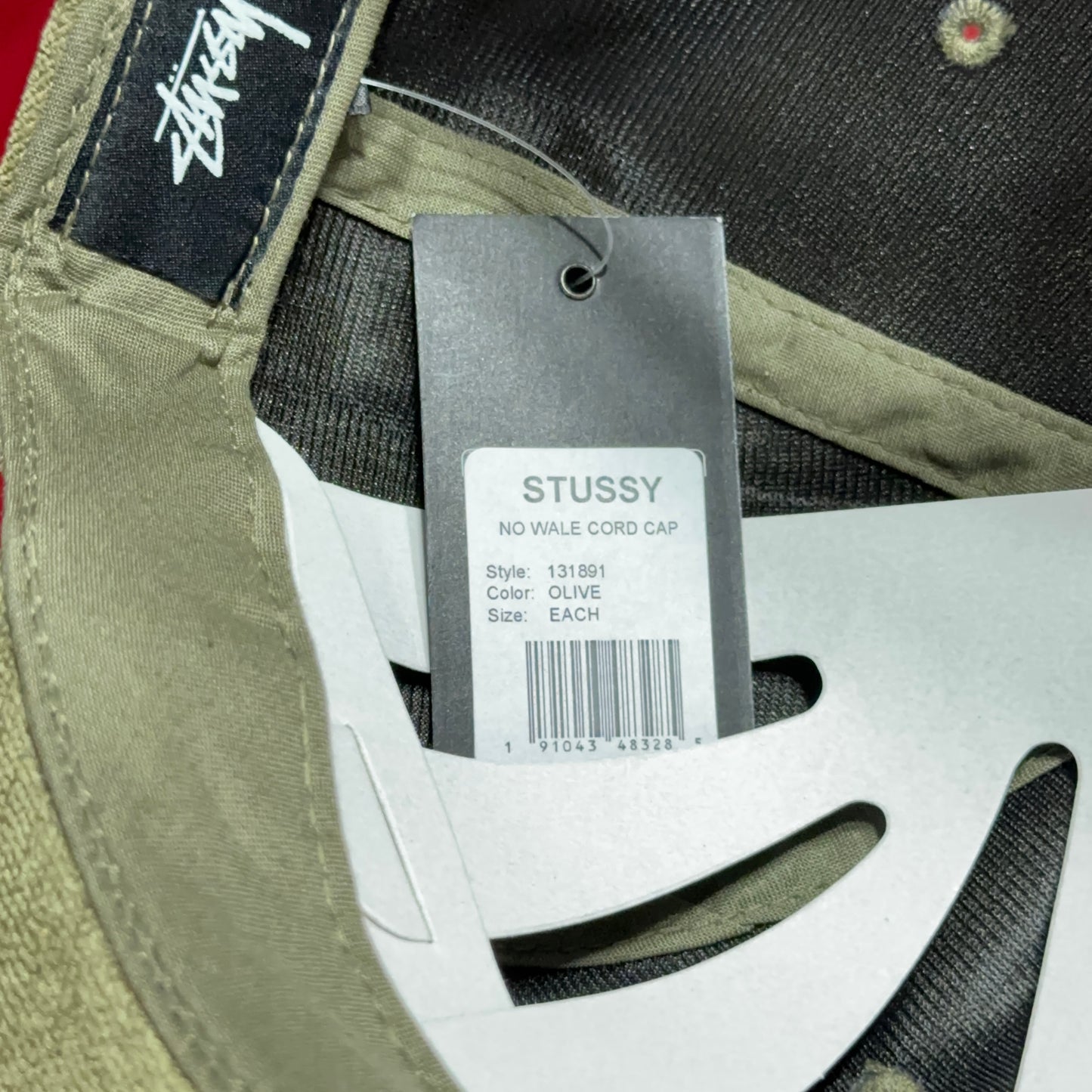 Stussy No Wale Cord Snapback Hat