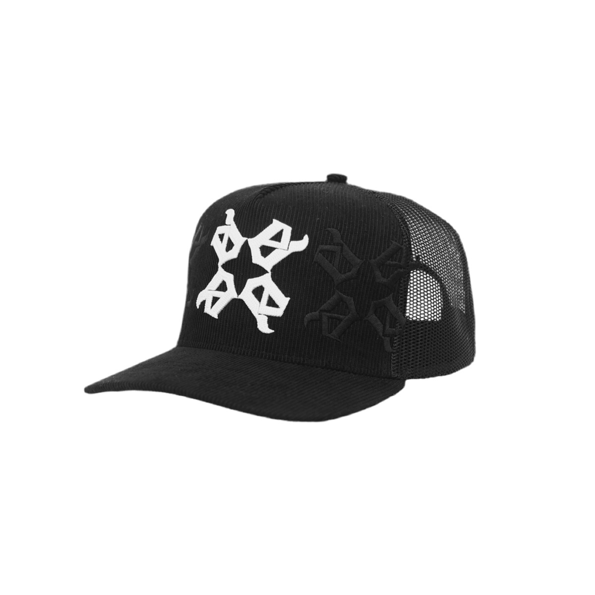 EVIL VICE STAR CORDUROY MONOGRAM TRUCKER HAT