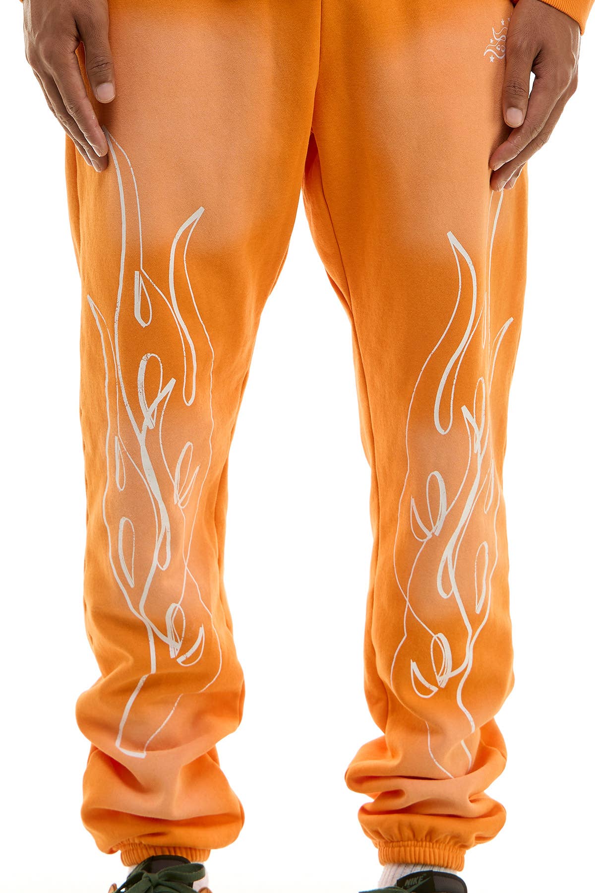 KDNK FLAME LOGO HOODIE AND JOGGER SWEATPANTS SET