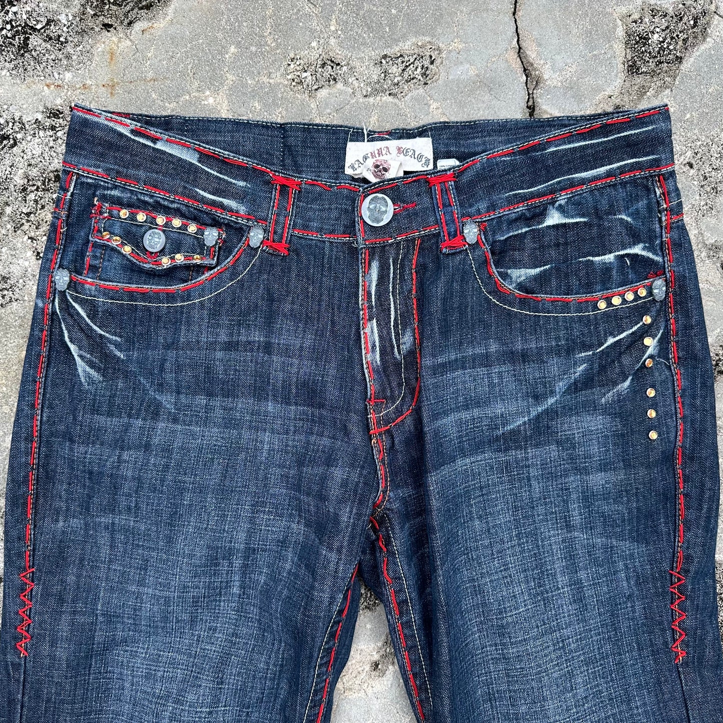 Laguna Beach Red Stitch Denim Jeans Size 38