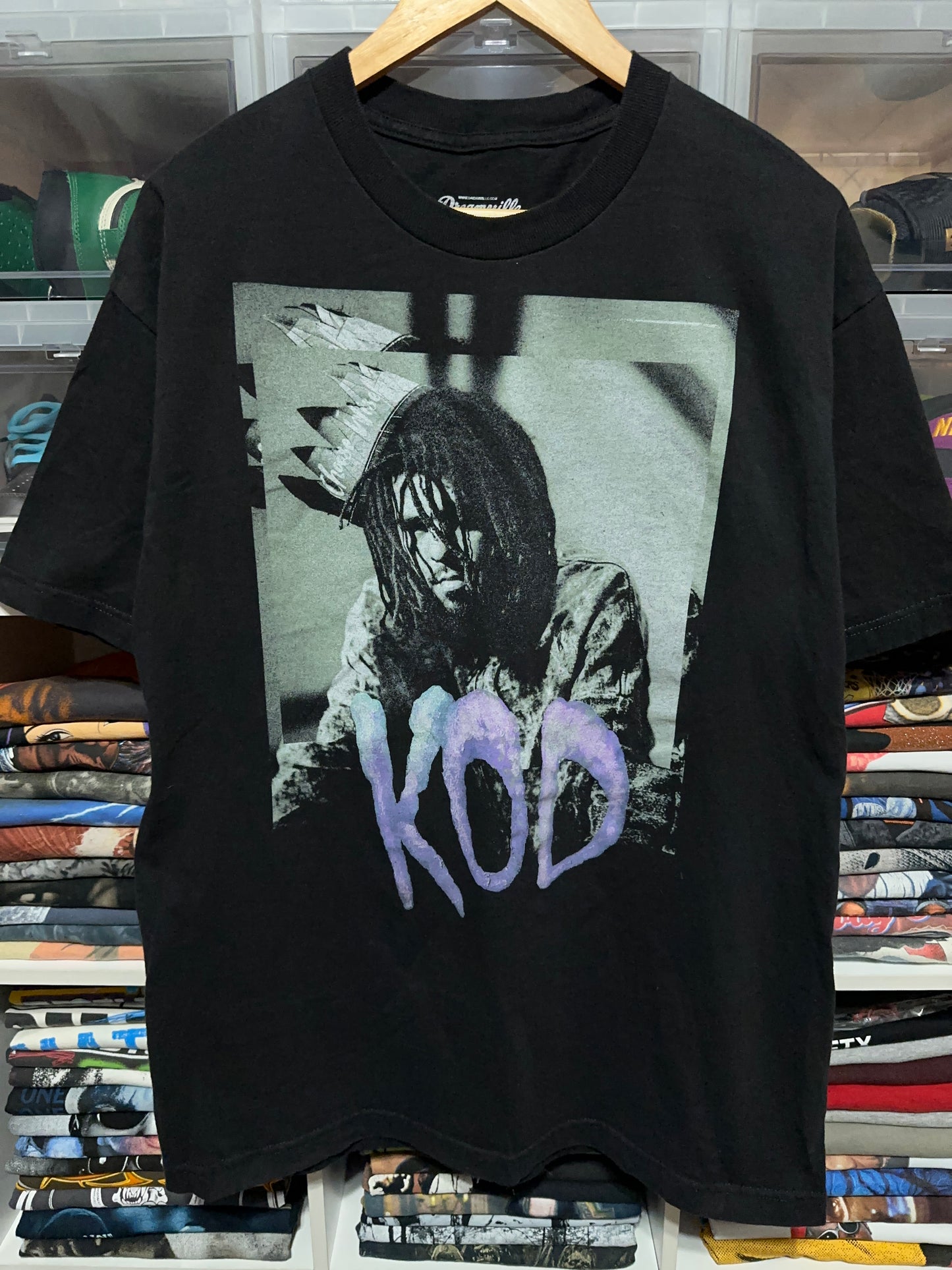 J Cole Dreamville KOD Tour Official Merch Photo Graphic Tee Large