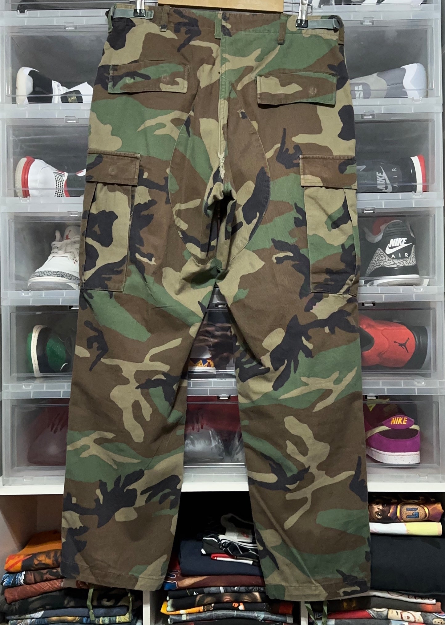 2000s Military Woodland Camo Cargo Pants Size Medium