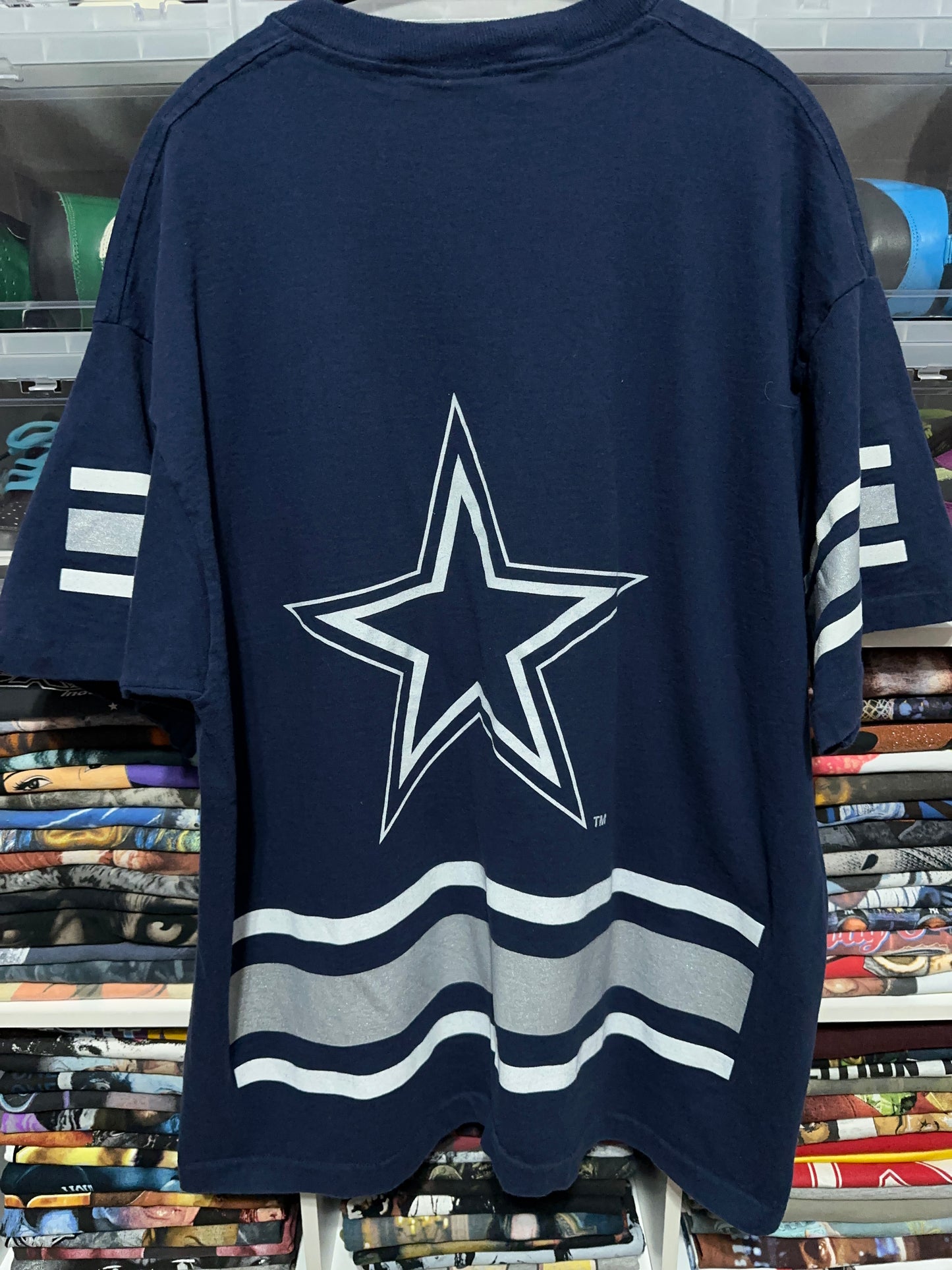 Vintage Dallas Cowboys Pro Player AOP NFL Football Graphic Tee XL