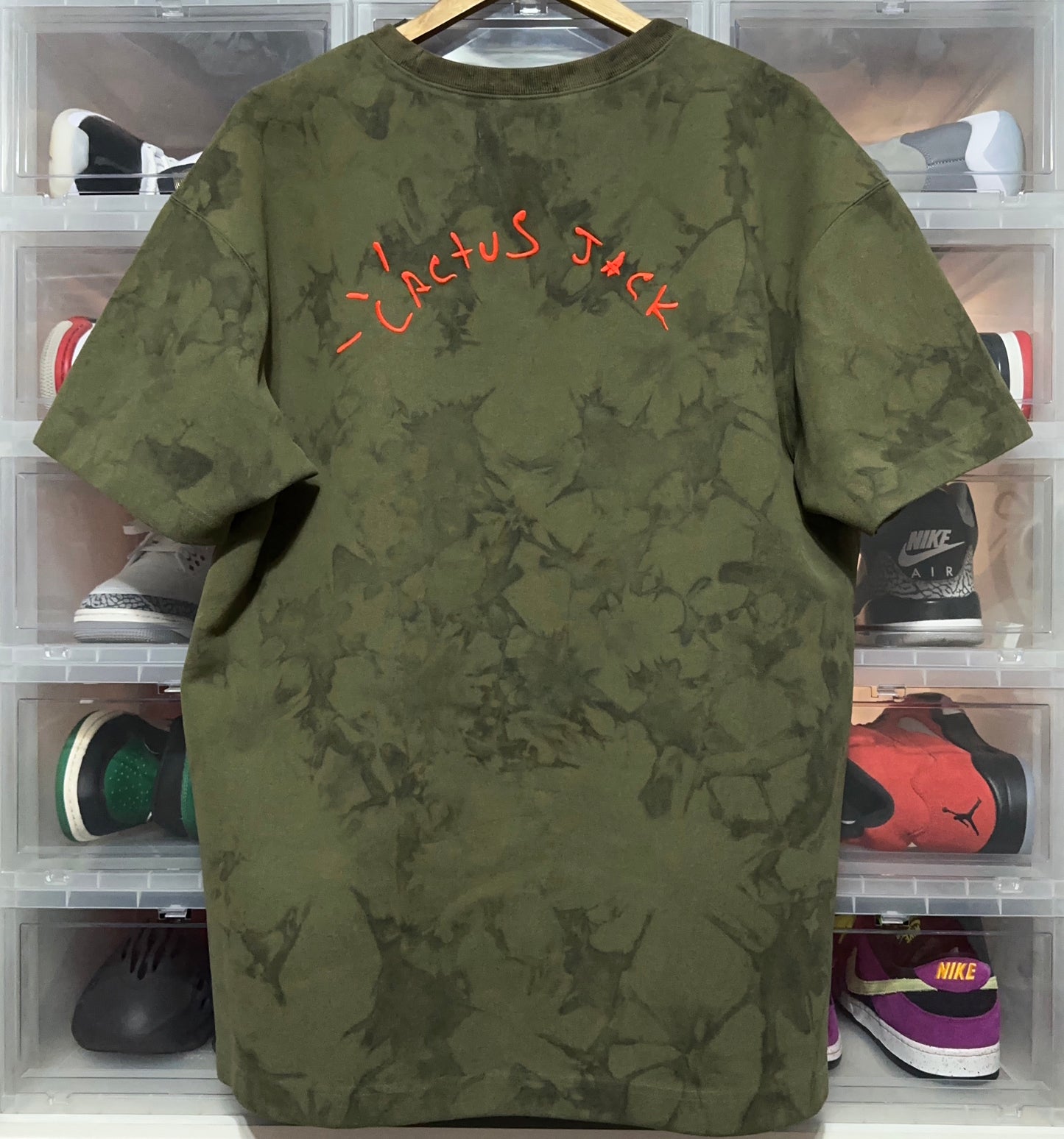 Travis Scott x Air Jordan Cactus Jack Embroidered Olive Tee Large