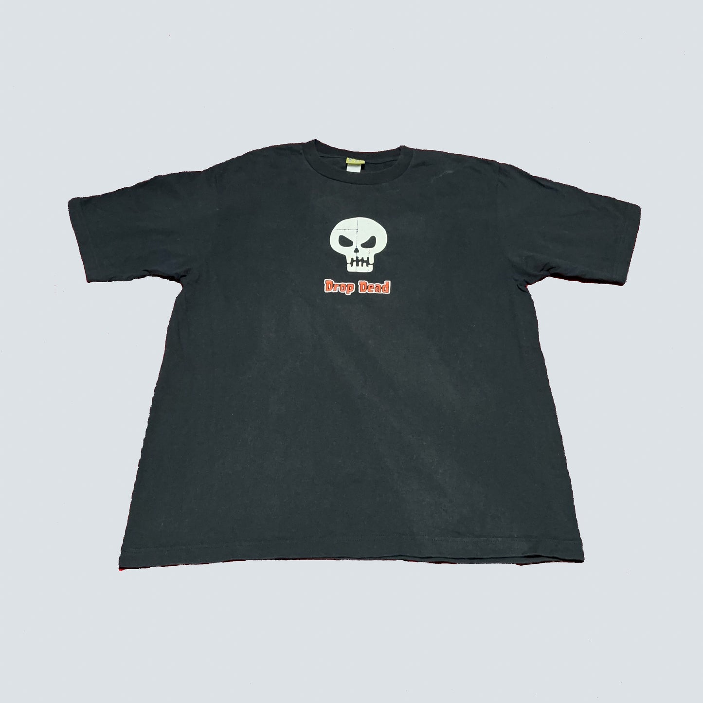 Y2K Drop Dead Skull Skater Tee Size Large