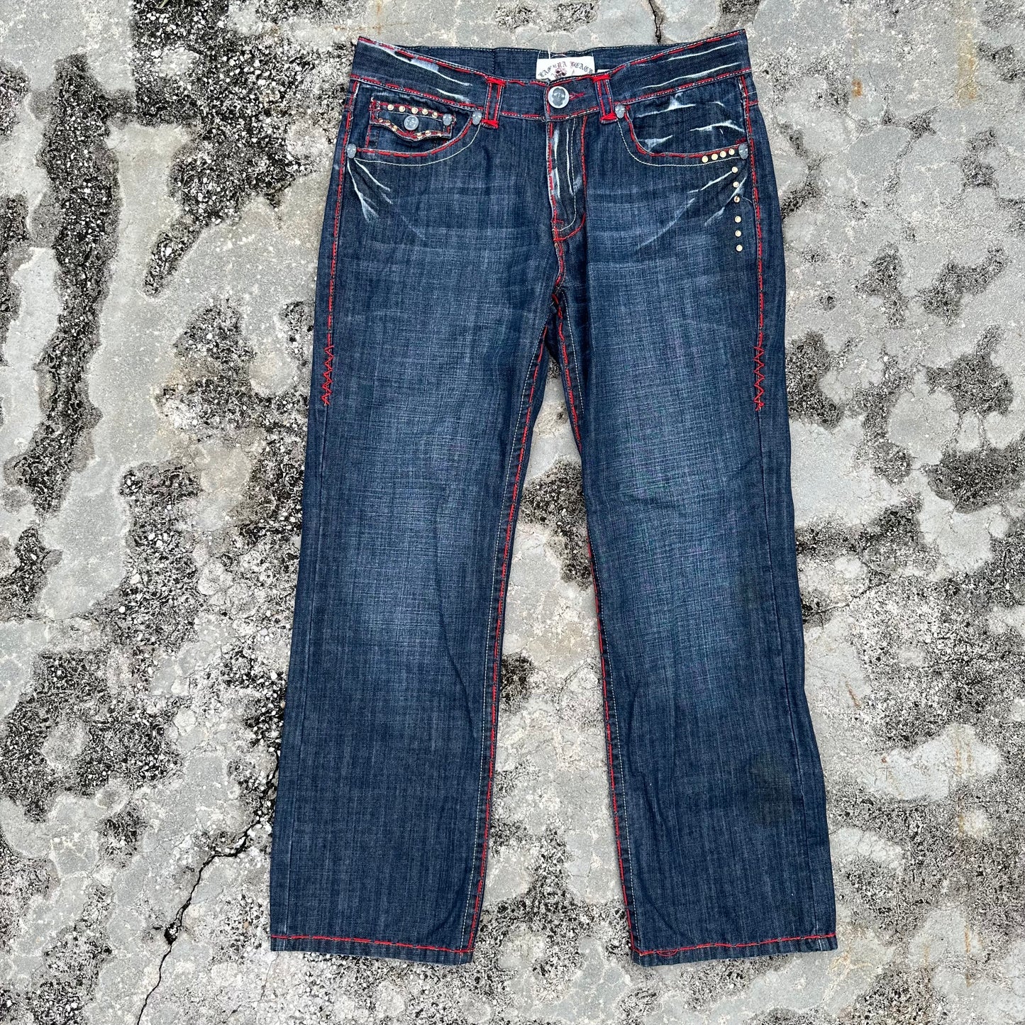 Laguna Beach Red Stitch Denim Jeans Size 38