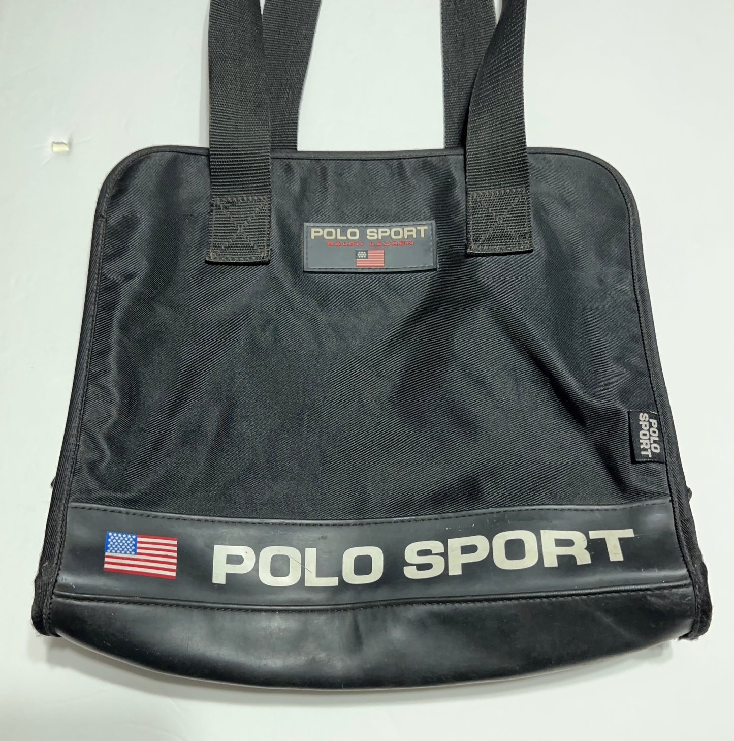 Vintage Polo Sport Zipper Messenger Tote Bag