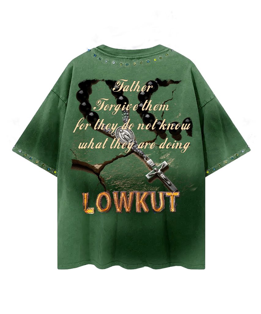 LOWKUT DEVIL BABY CRYSTAL TEE HUNTER GREEN PREORDER