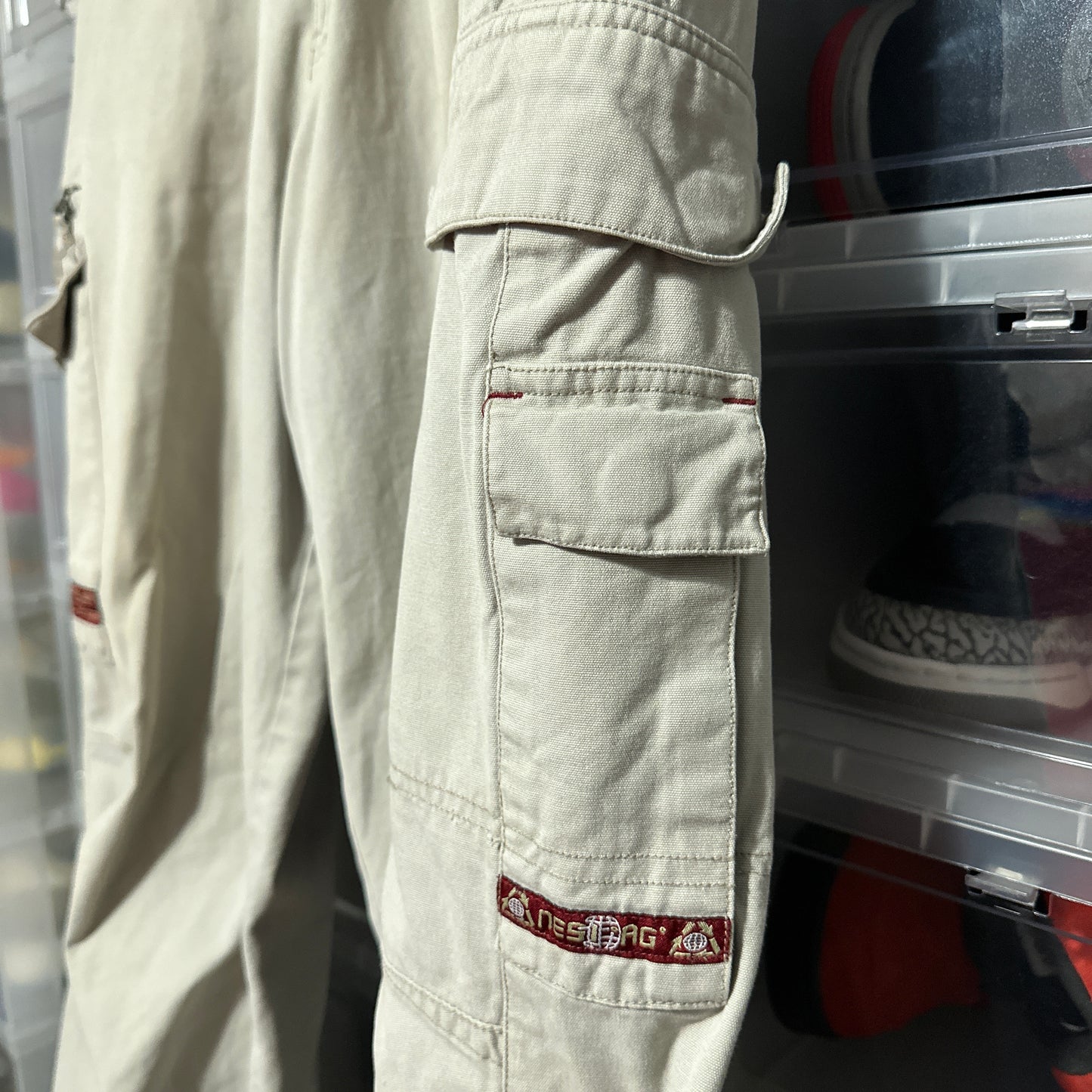 Y2K Nesi AG Skater Cargo Parachute Baggy Pants Size 34
