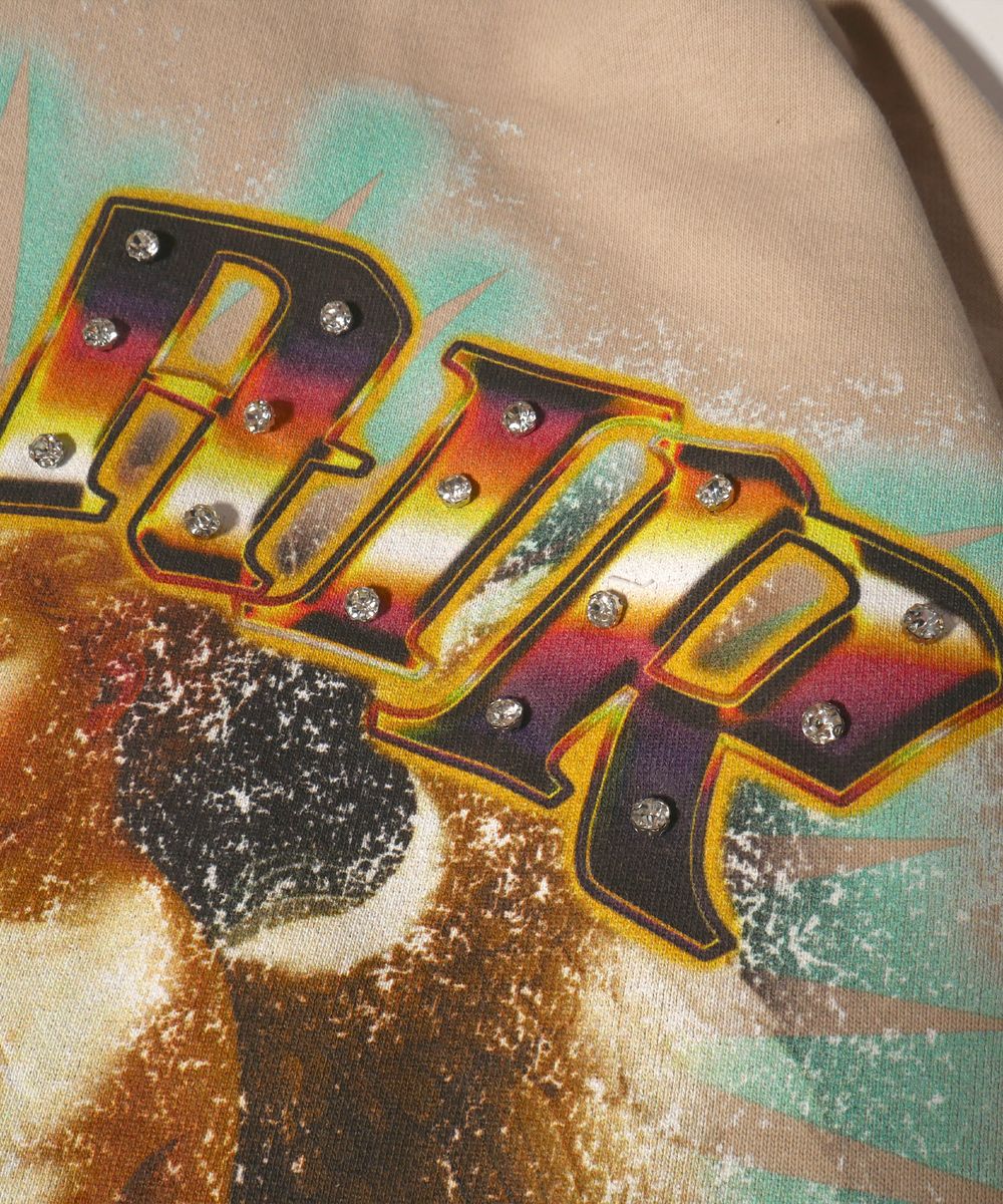 LOWKUT BELAIR JUMBO CRYSTAL HOODIE CREAM PREORDER