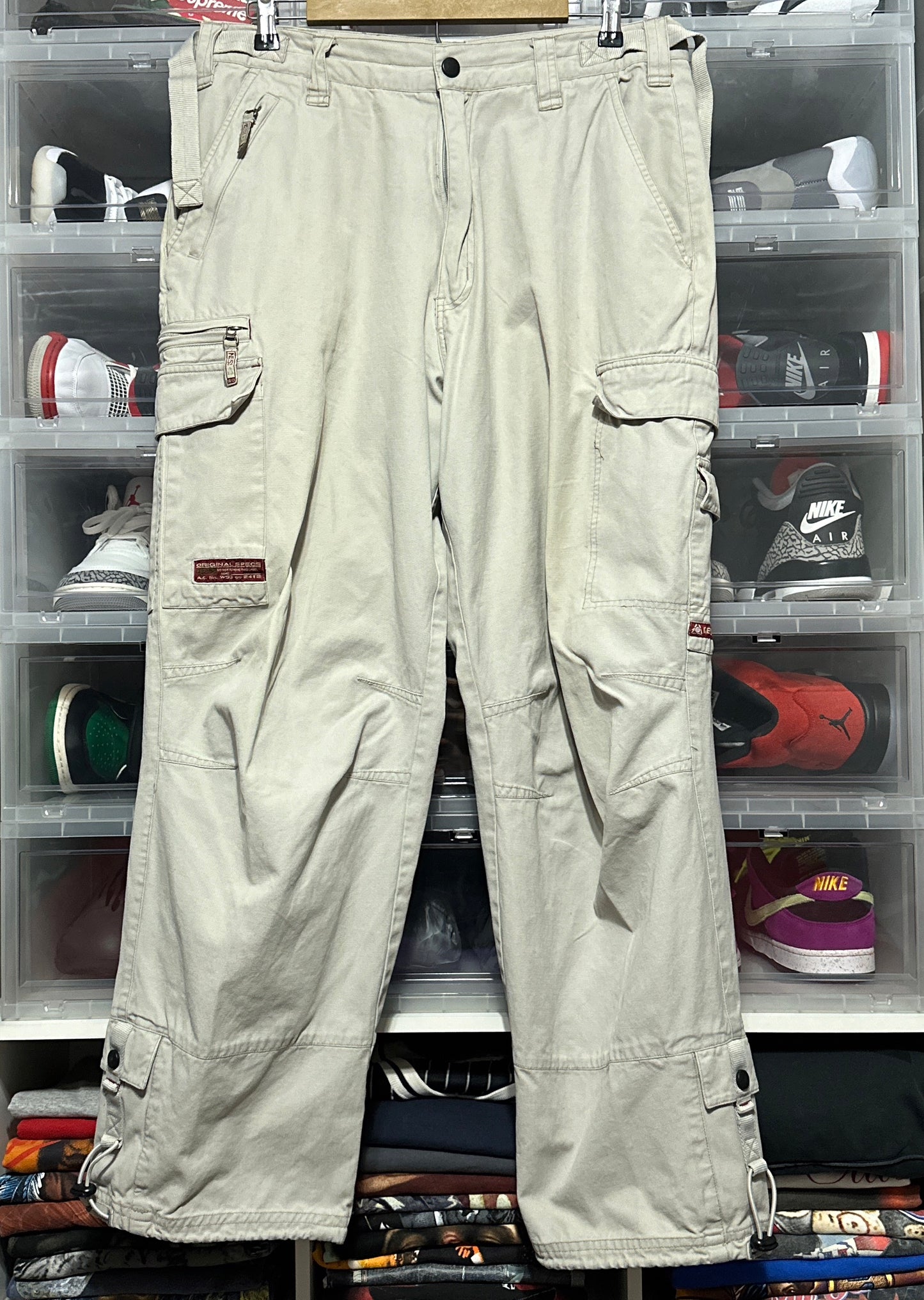 Y2K Nesi AG Skater Cargo Parachute Baggy Pants Size 34
