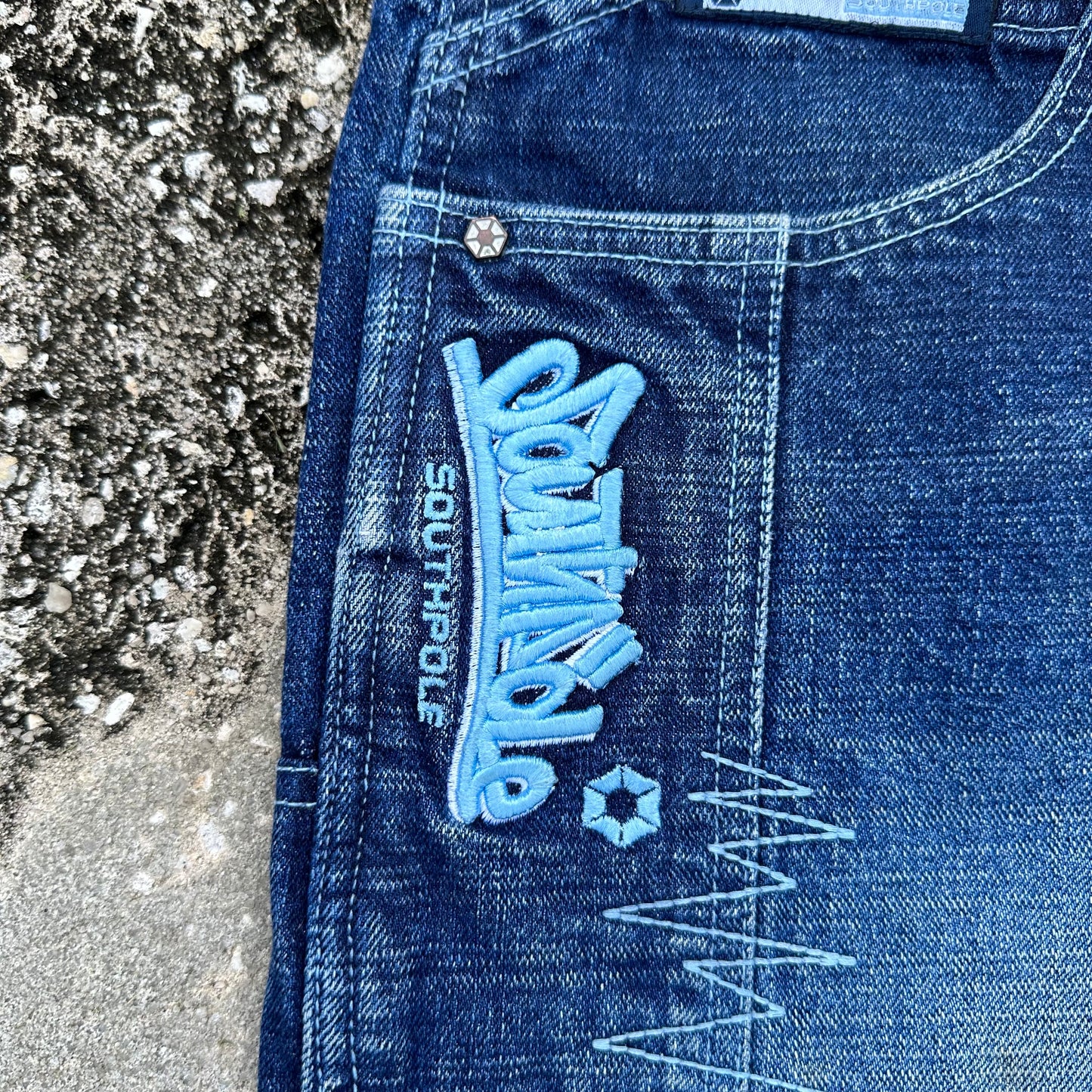 Y2K Southpole Patchwork Denim Jeans Size 34