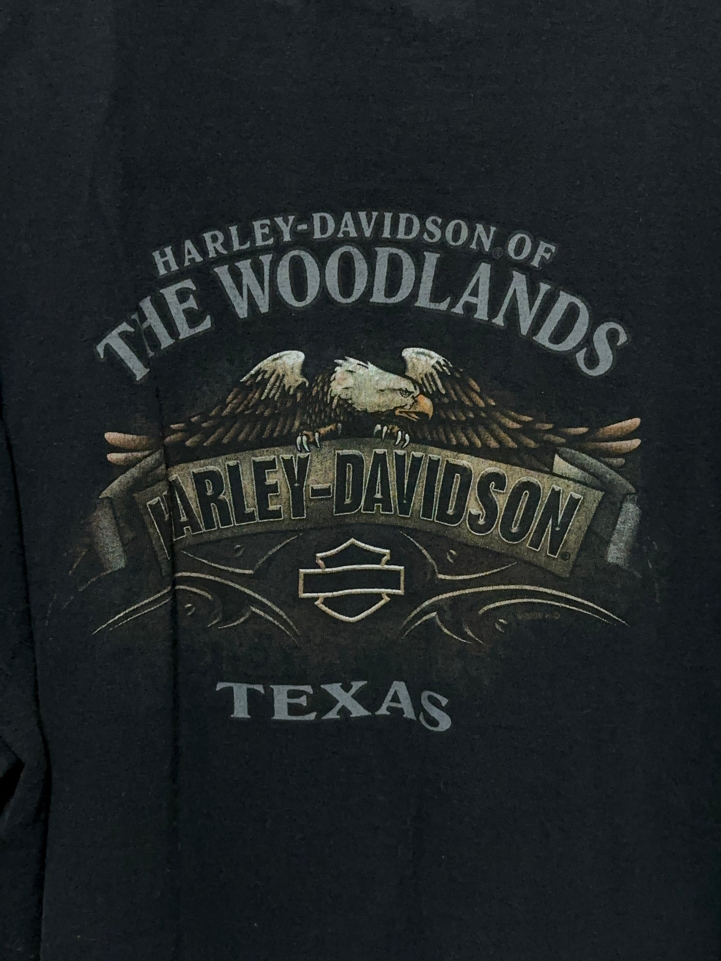 Harley Davidson Texas Flames Eagle Long Sleeve Tee Large