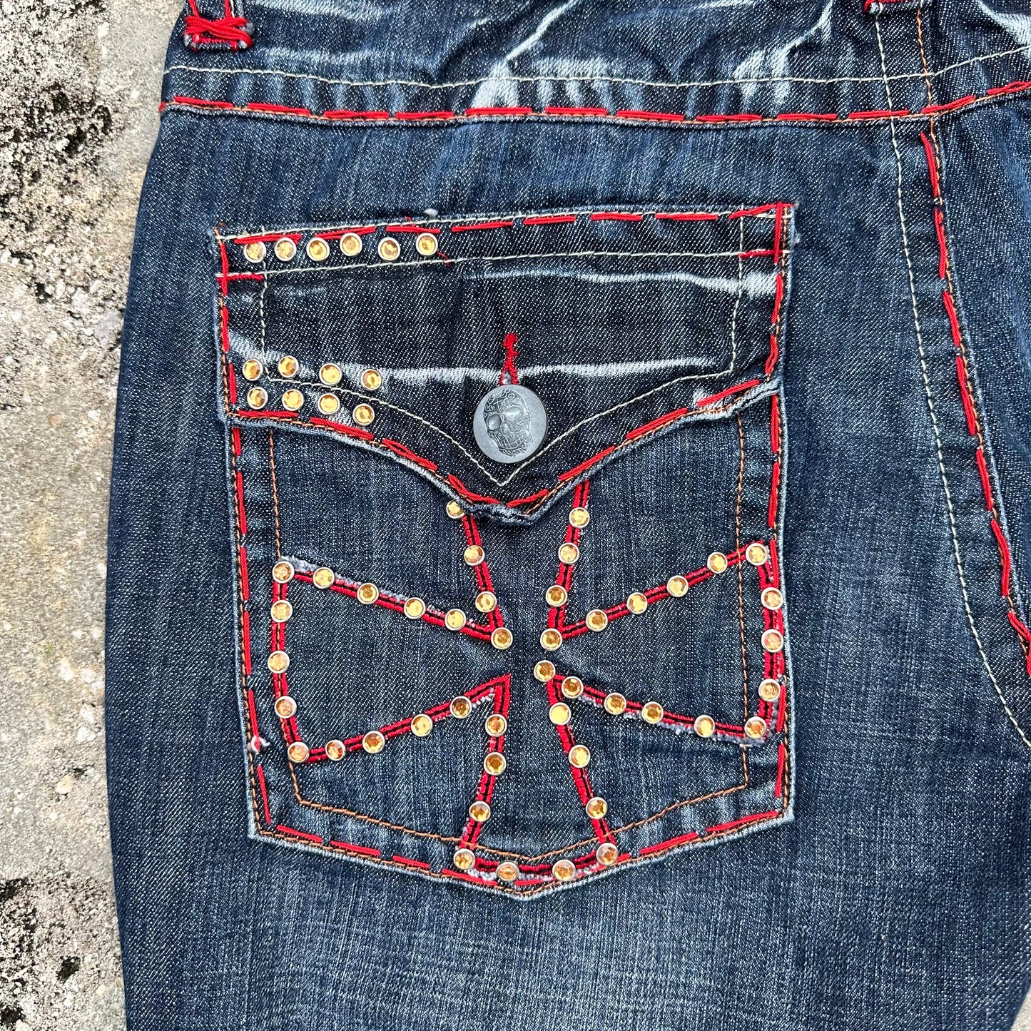 Laguna Beach Red Stitch Denim Jeans Size 38