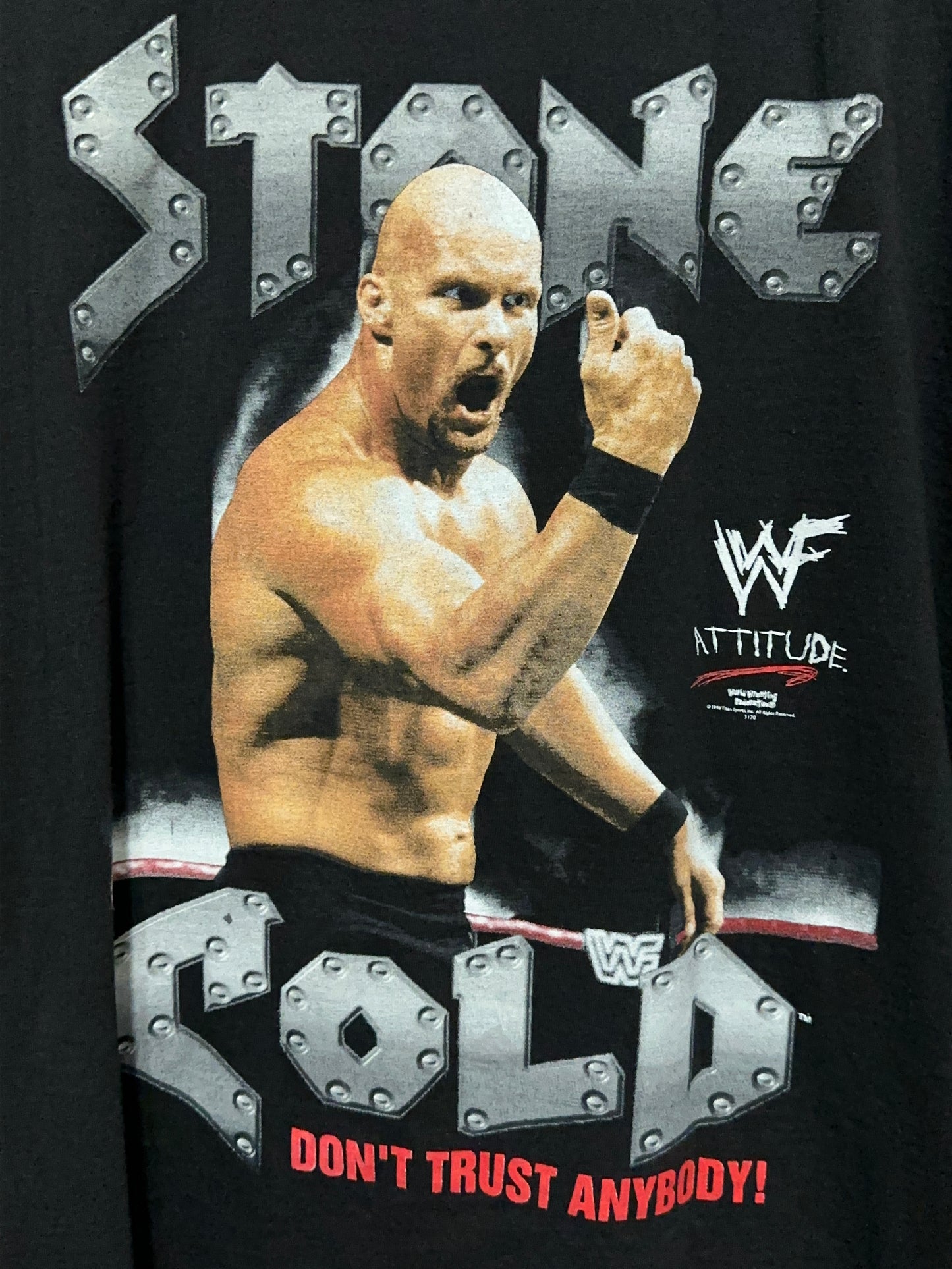 WWF Stone Cold Steve Austin Don't Trust Anybody Long Sleeve Graphic Tee Large