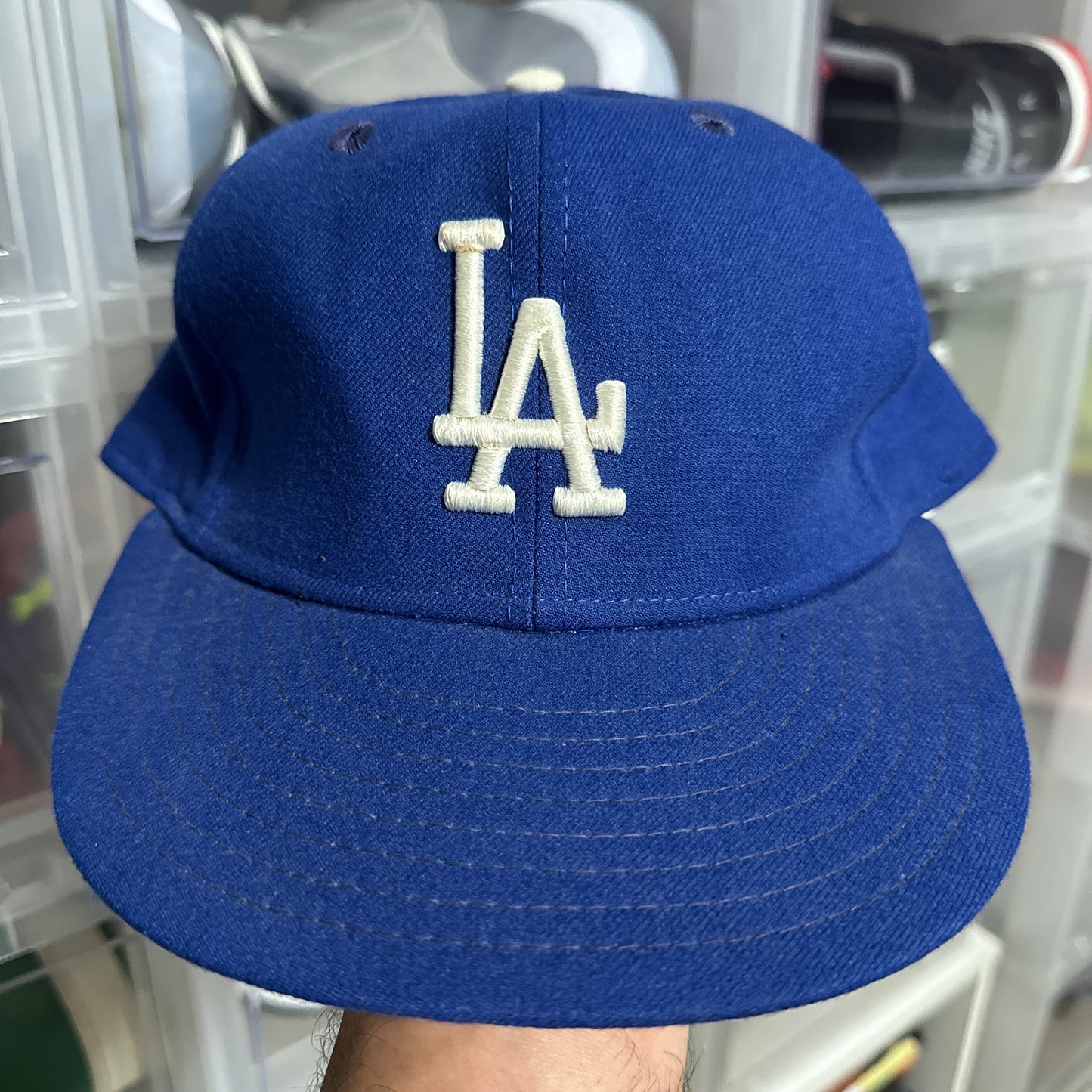 Vintage New Era Pro Model Los Angeles Dodgers Hat Leather Band Size 7 1/2