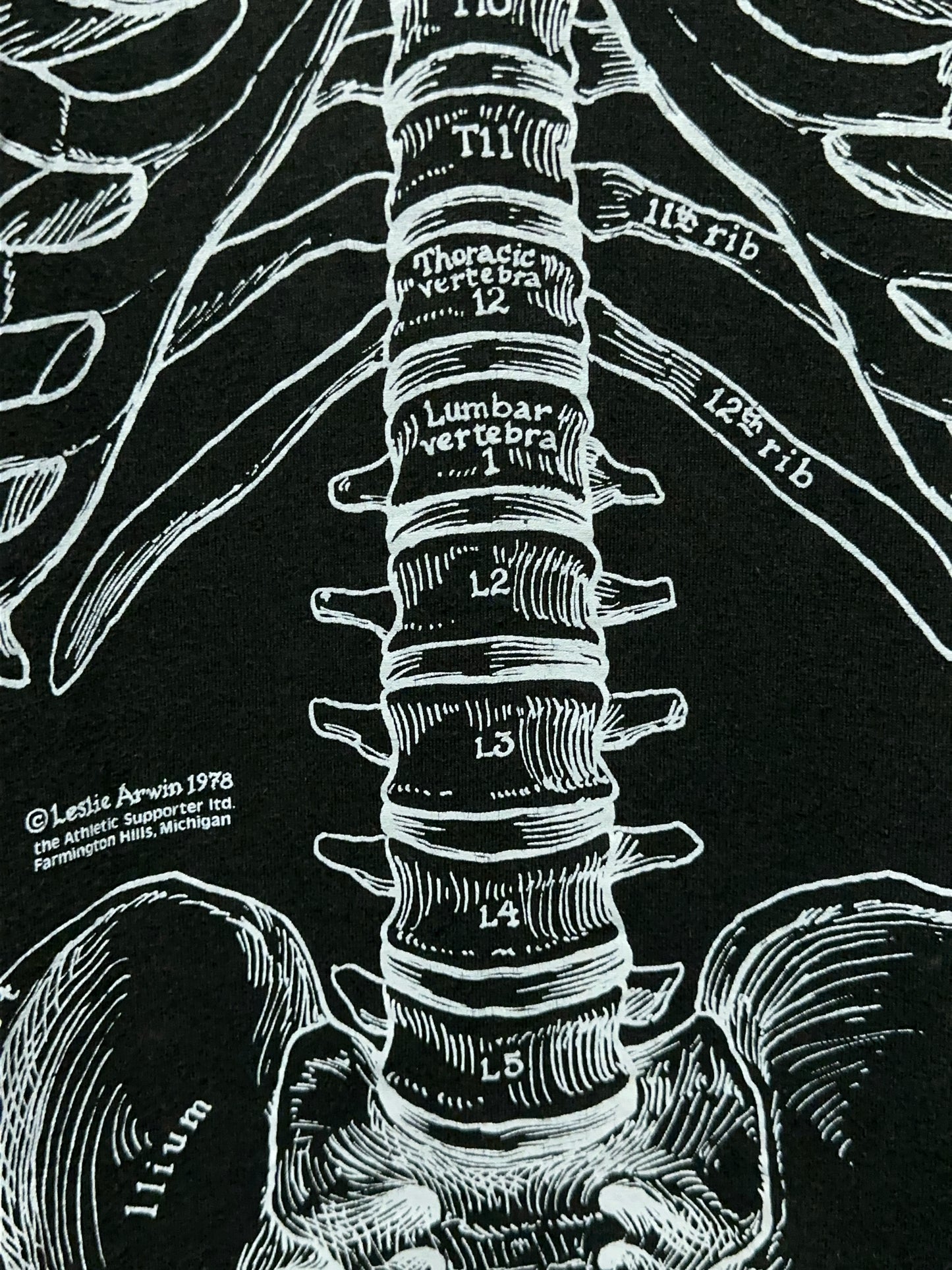 90s Leslie Arwin Skeleton All Over Print Tee XL