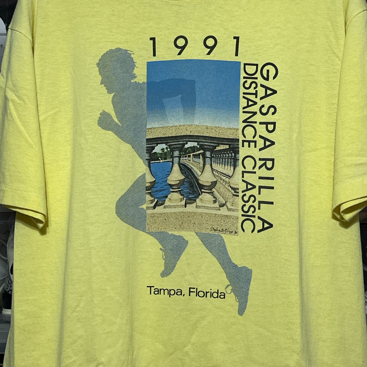 Vintage 90s Gasparilla Marathon Art Tee Large
