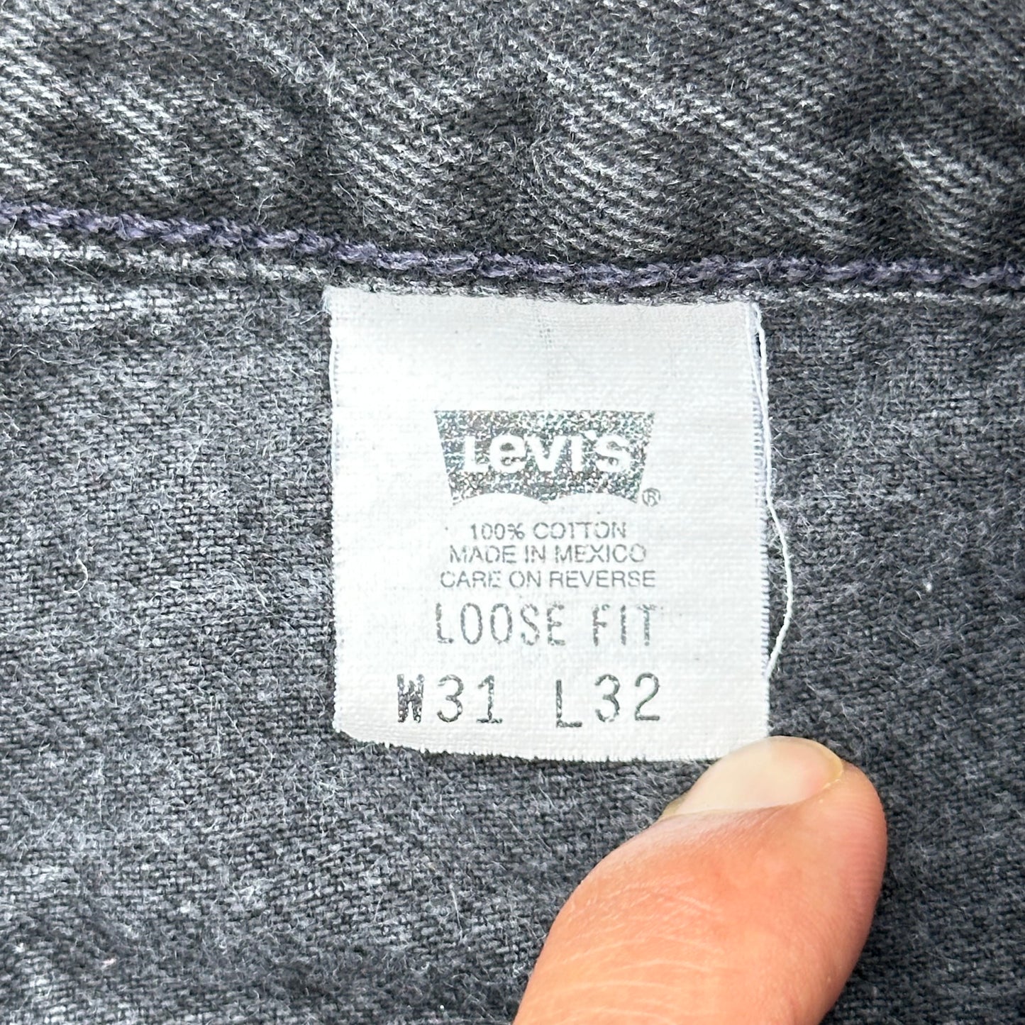 Vintage Y2K Levis L2 Jeans Black Denim Baggy Skater Distressed