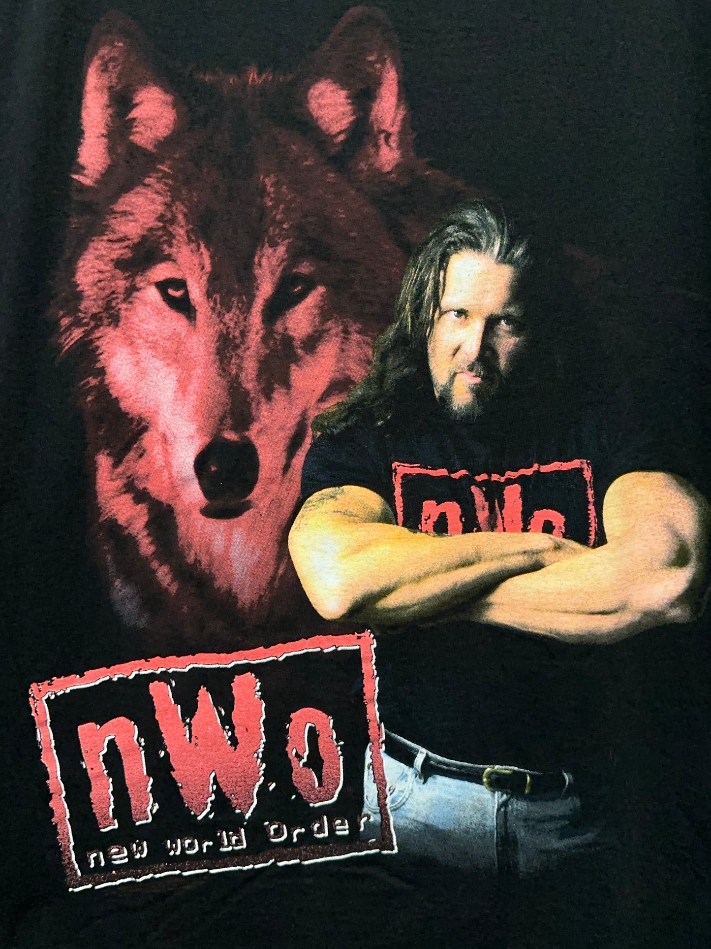 Vintage WCW NWO Kevin Nash Wolfpac Wrestling Tee Large