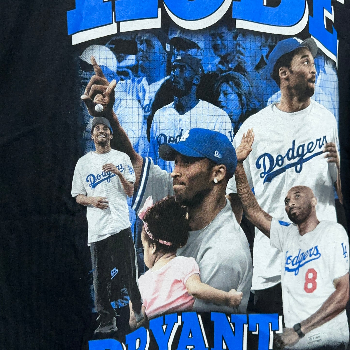 Kobe Bryant LA Dodgers Photo Rap Tee XL