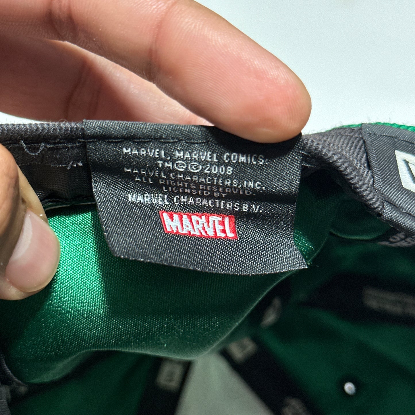New Era Marvel Incredible Hulk Hat Cap Fitted Mens 7 3/8 59Fifty Comic 2008 VTG