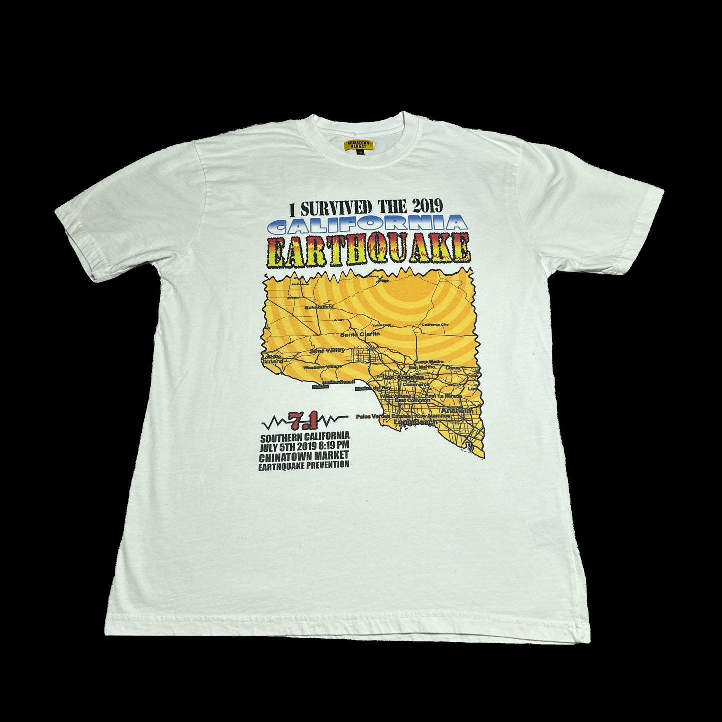 Chinatown Market I Survived 2019 California Earthquake Graphic Tee XL