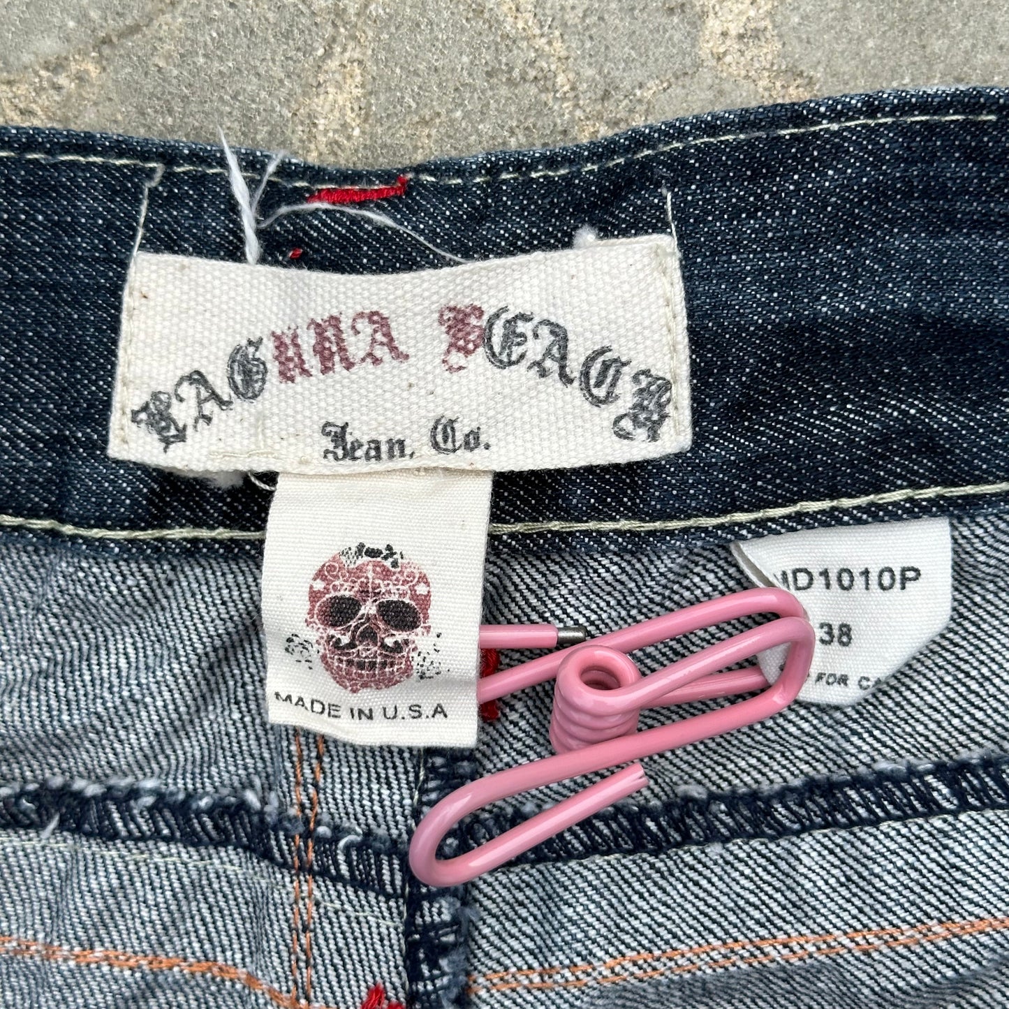 Laguna Beach Red Stitch Denim Jeans Size 38