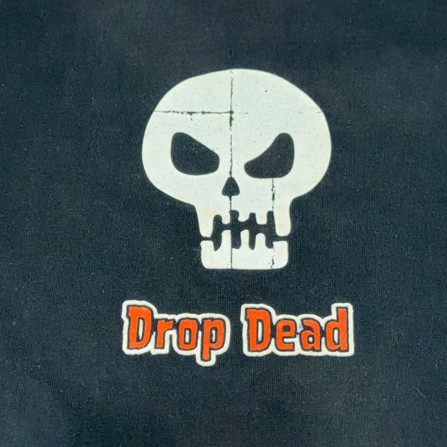 Y2K Drop Dead Skull Skater Tee Size Large