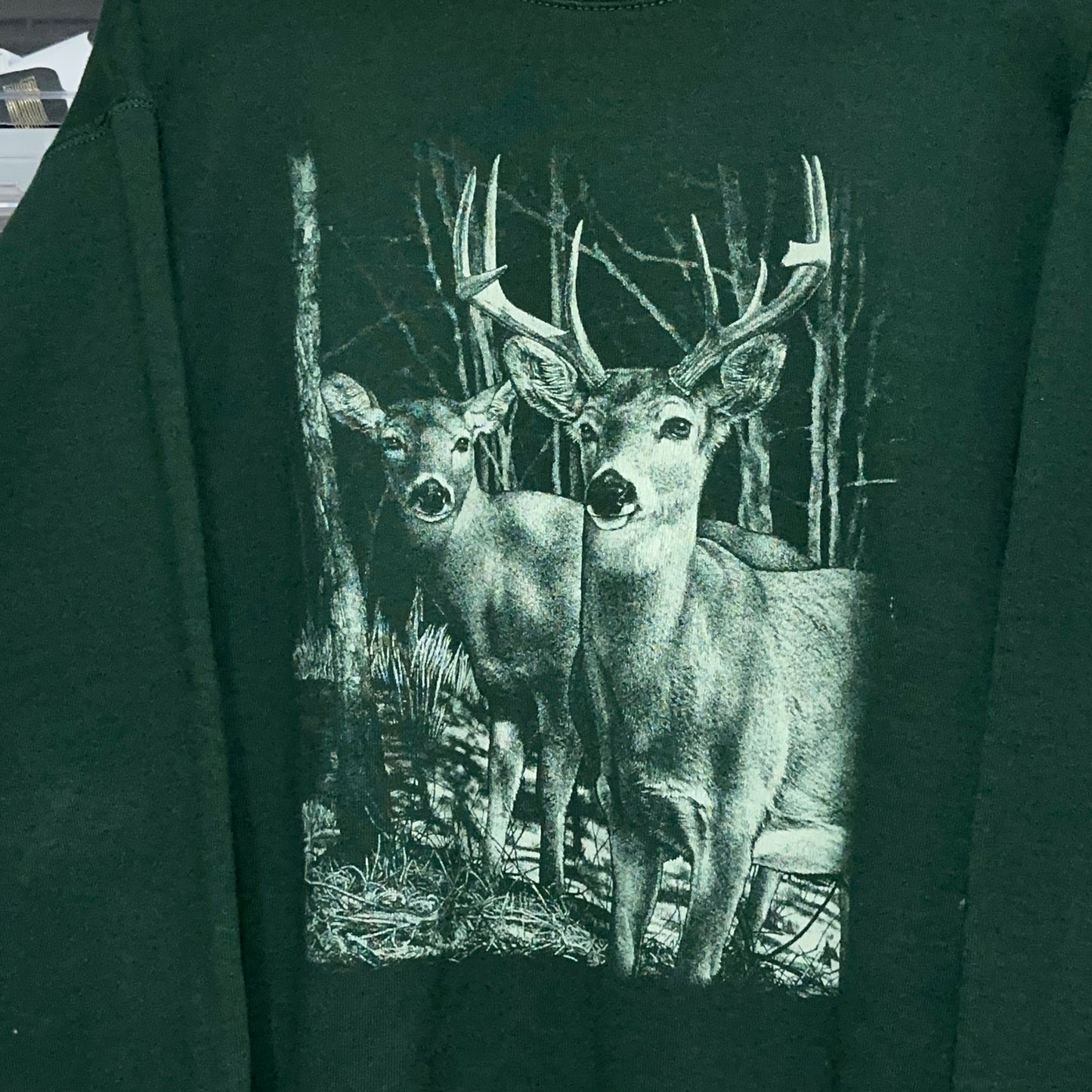 Vintage 90s Deer Nature Crewneck Sweatshirt Large