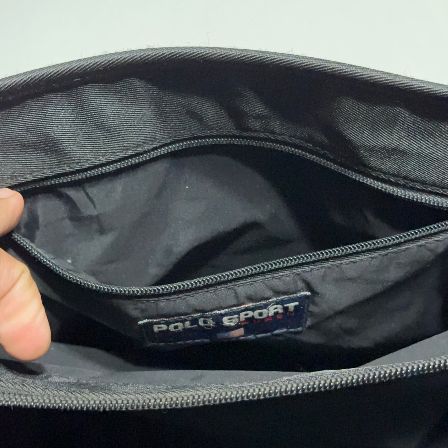 Vintage Polo Sport Zipper Messenger Tote Bag