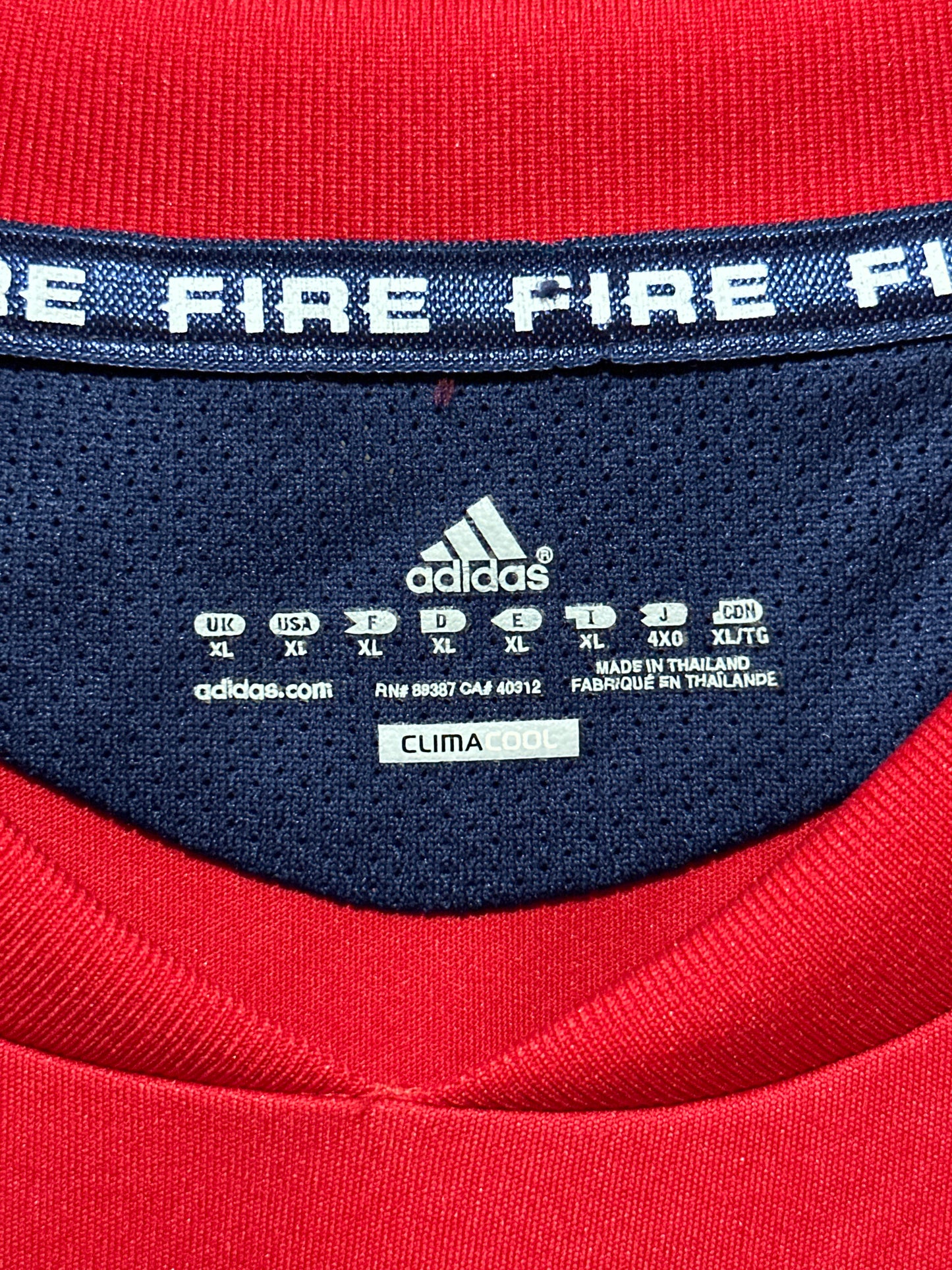 Adidas Chicago Fire MLS 2010 Home Soccer Jersey XL