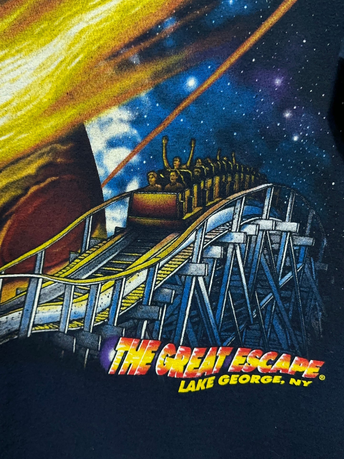 Vintage Six Flags The Comet Rollercoaster Graphic T-Shirt Large
