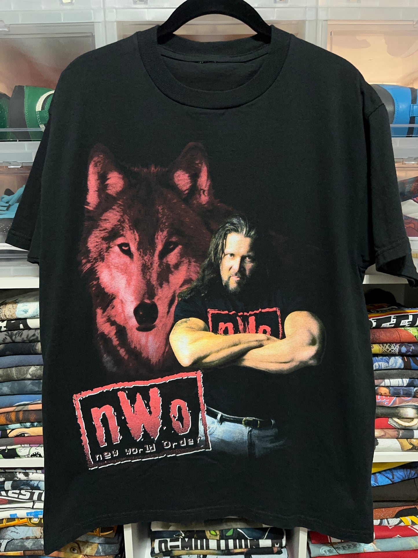 Vintage WCW NWO Kevin Nash Wolfpac Wrestling Tee Large
