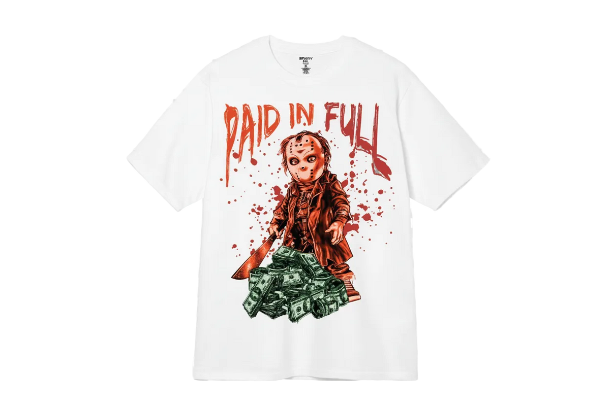 PAID IN FULL JASON MASK TEE WHITE