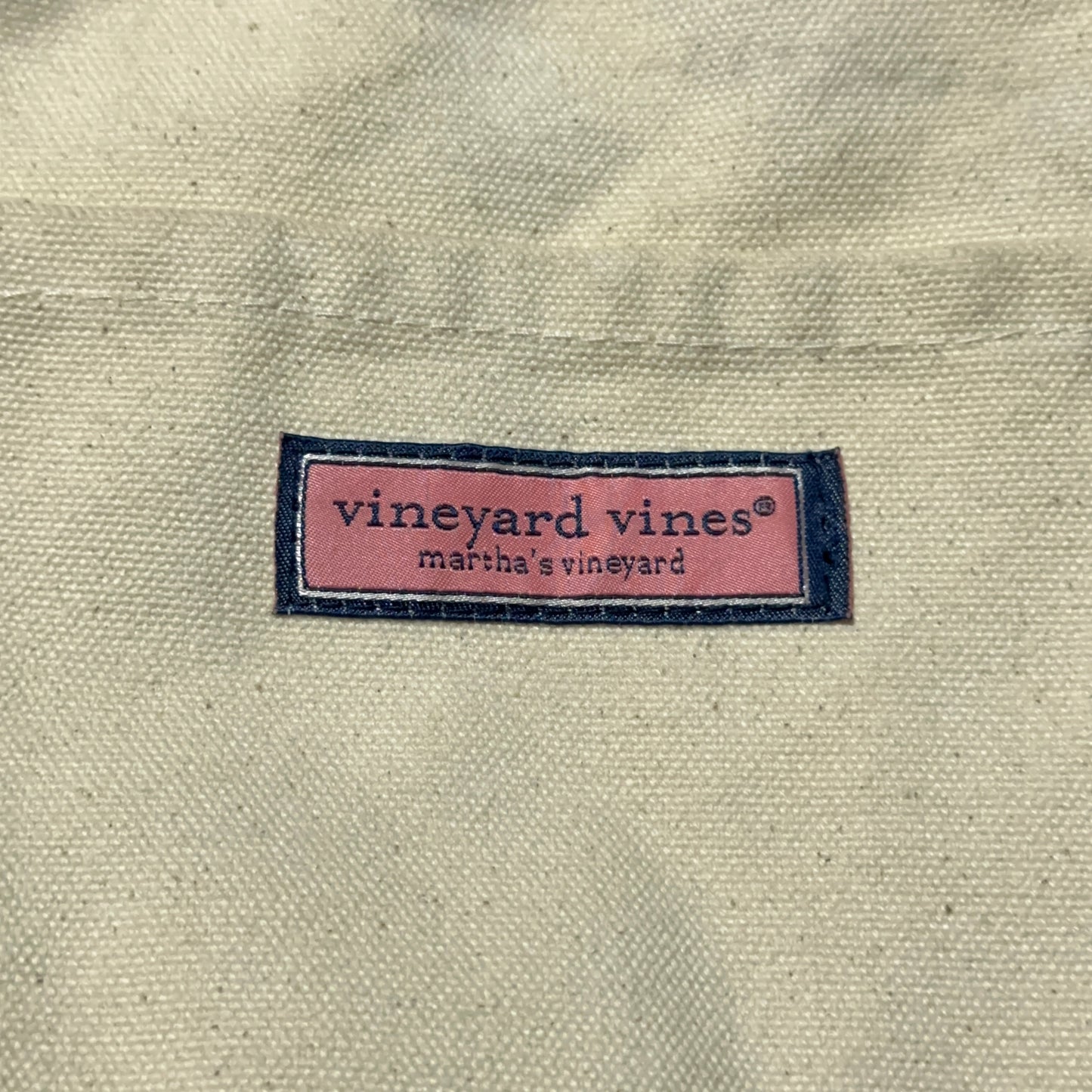 Vineyard Vines Martha's Vineyard Zippered Canvas Tote Bag New With Tags