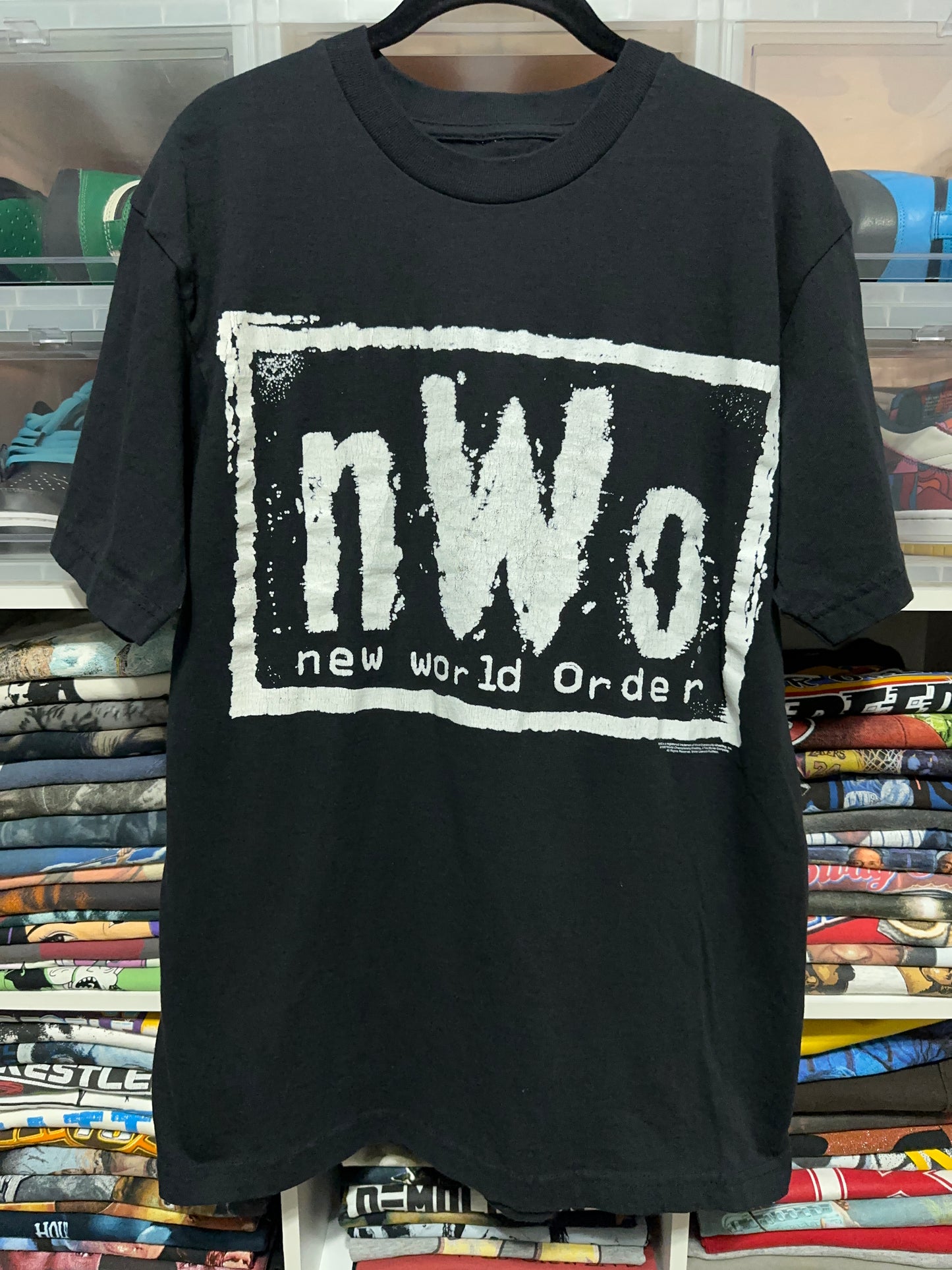 Vintage 90s WCW NWO Big Logo Graphic Tee Large