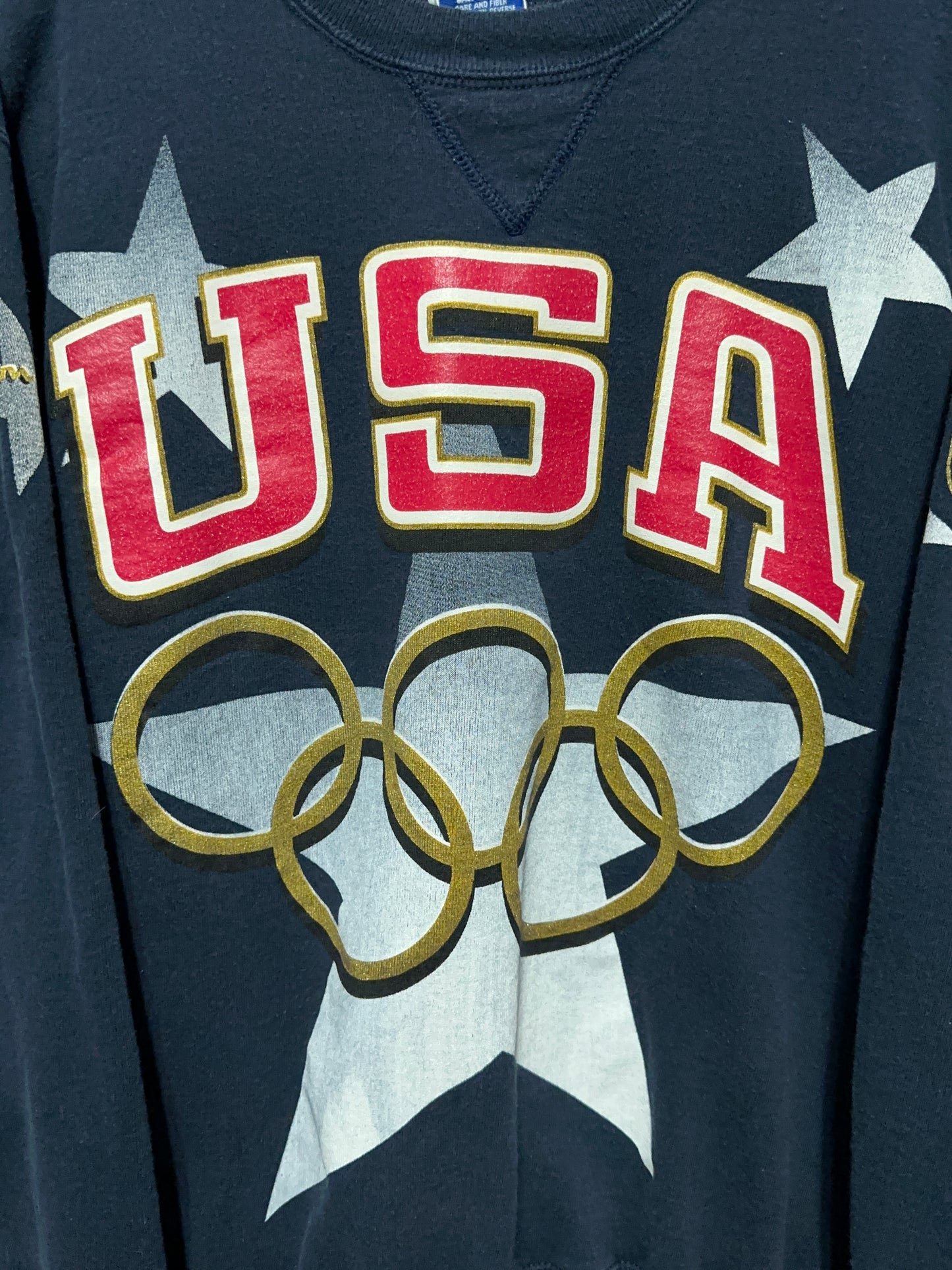 Vintage Champion USA Atlanta Olympics Mega Print Crewneck XL