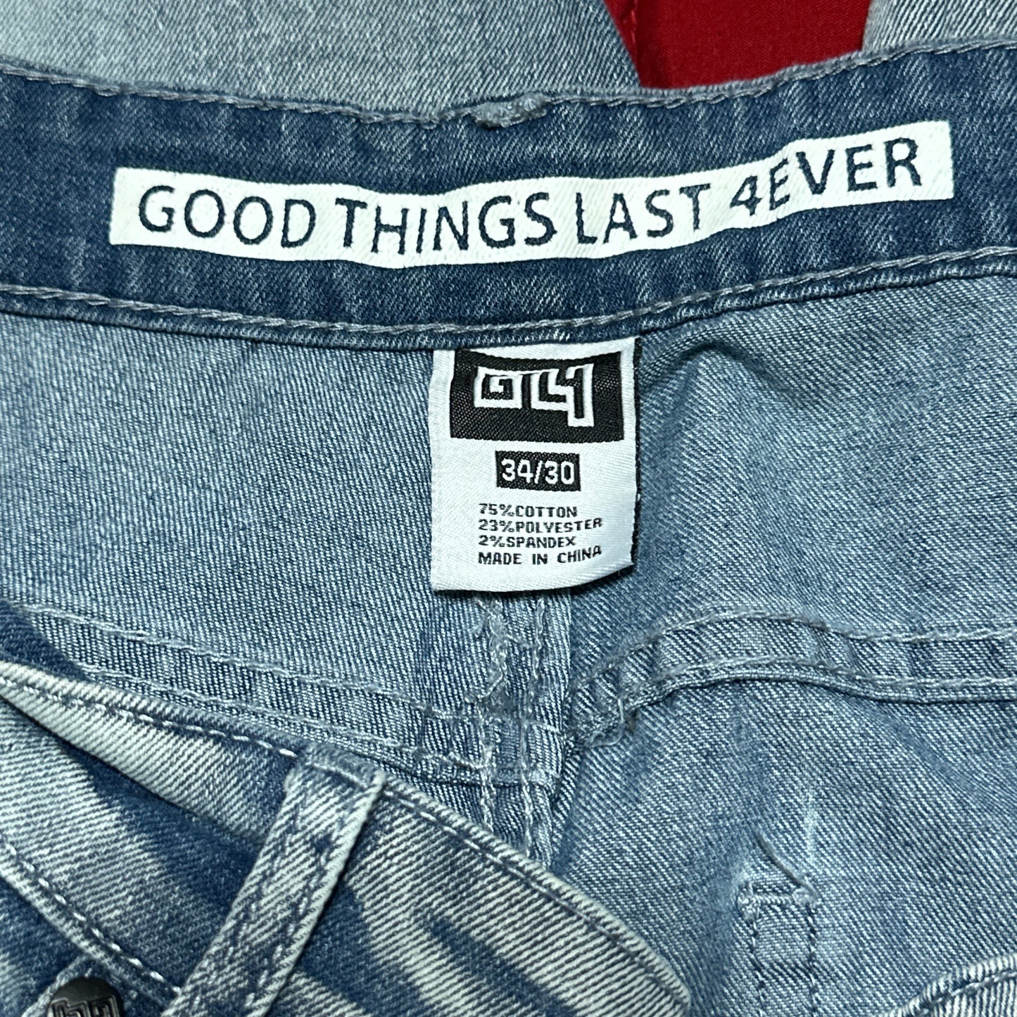 Good Things Last Forever Stacked And Flared Denim Jeans Blue
