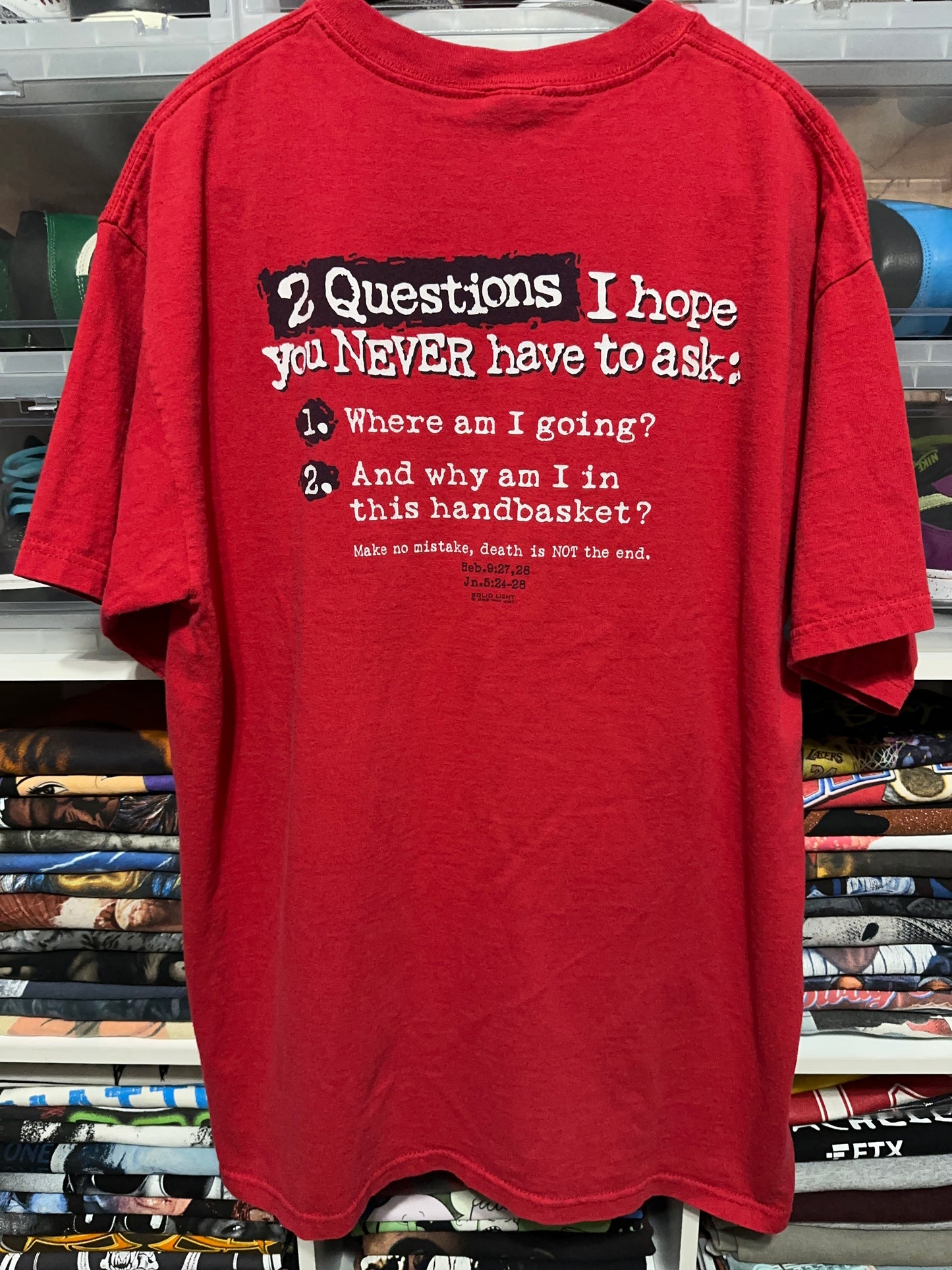 Vintage Y2K Jesus Is The Answer Graphic Tee Large
