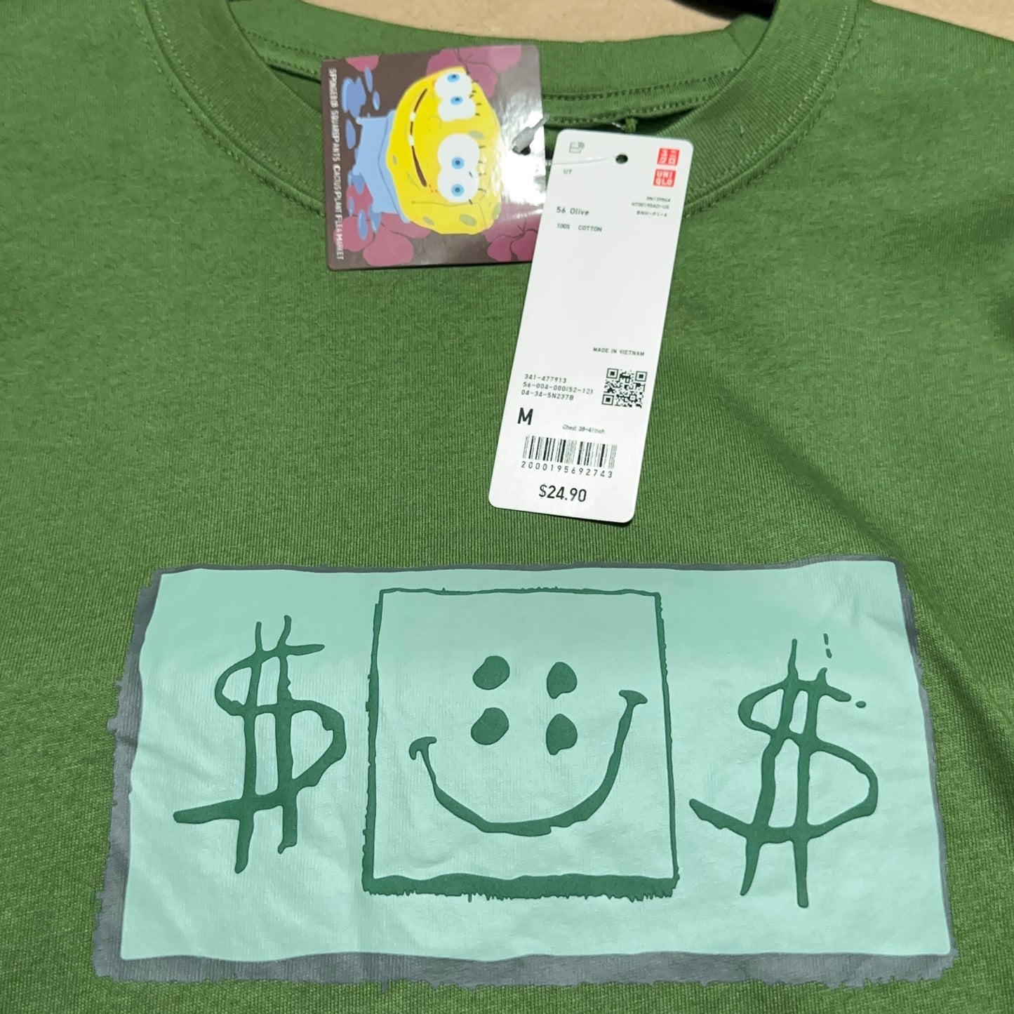 Cactus Plant Flea Market x Uniqlo SpongeBob SquarePants Money Graphic Tee Medium