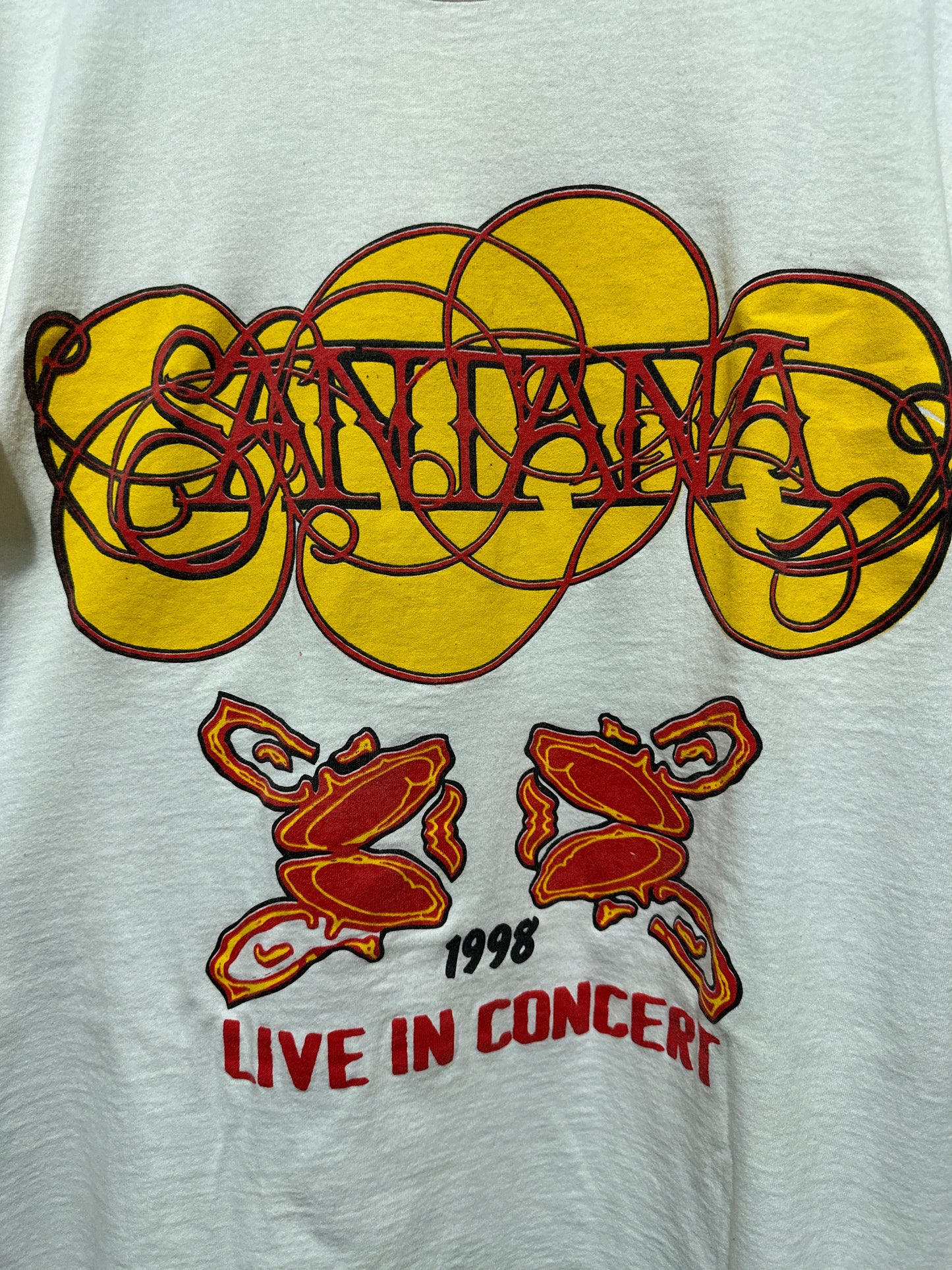 Vintage 90s Santana Live In Concert Tour Tee XL